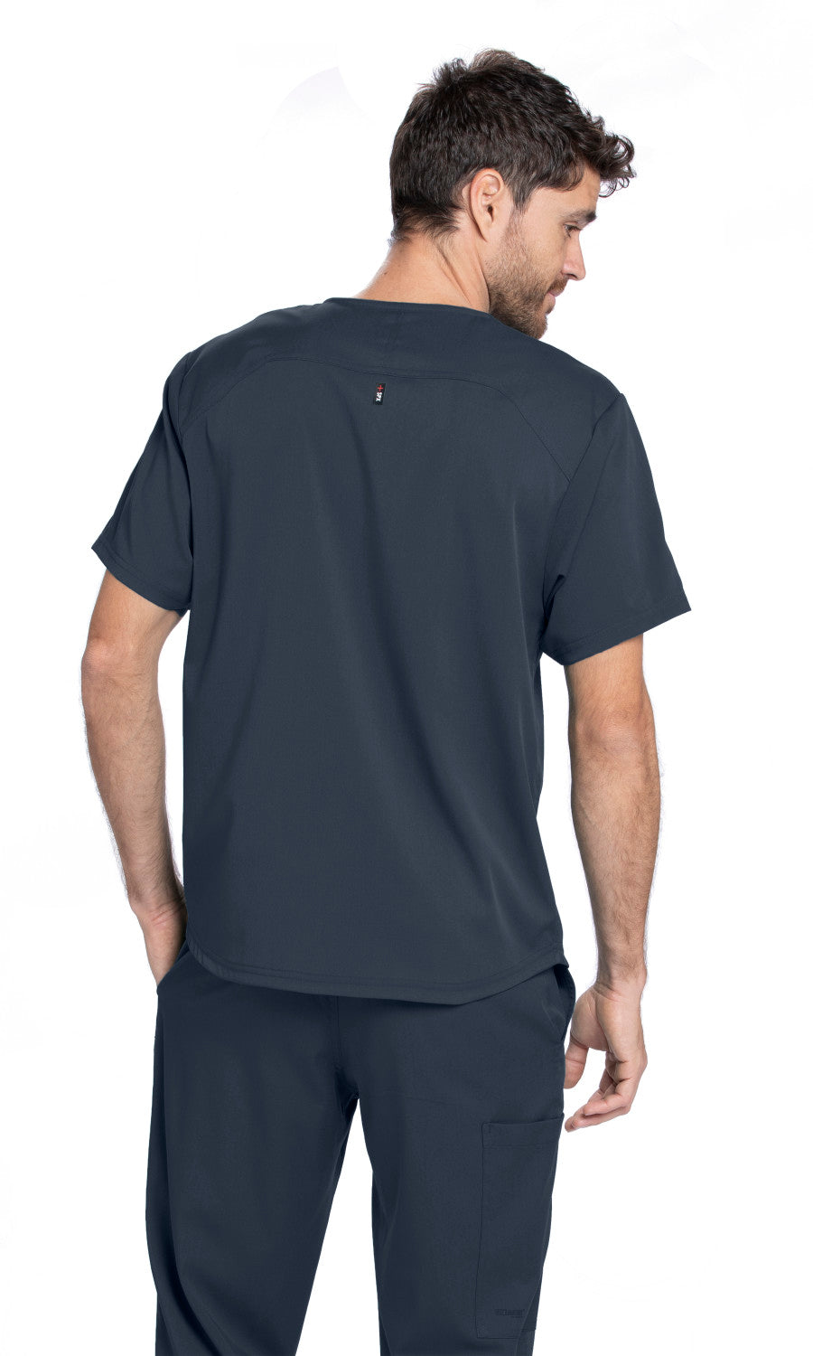 Grey's Anatomy Spandex Stretch GRST009 Wesley Scrub Top Steel