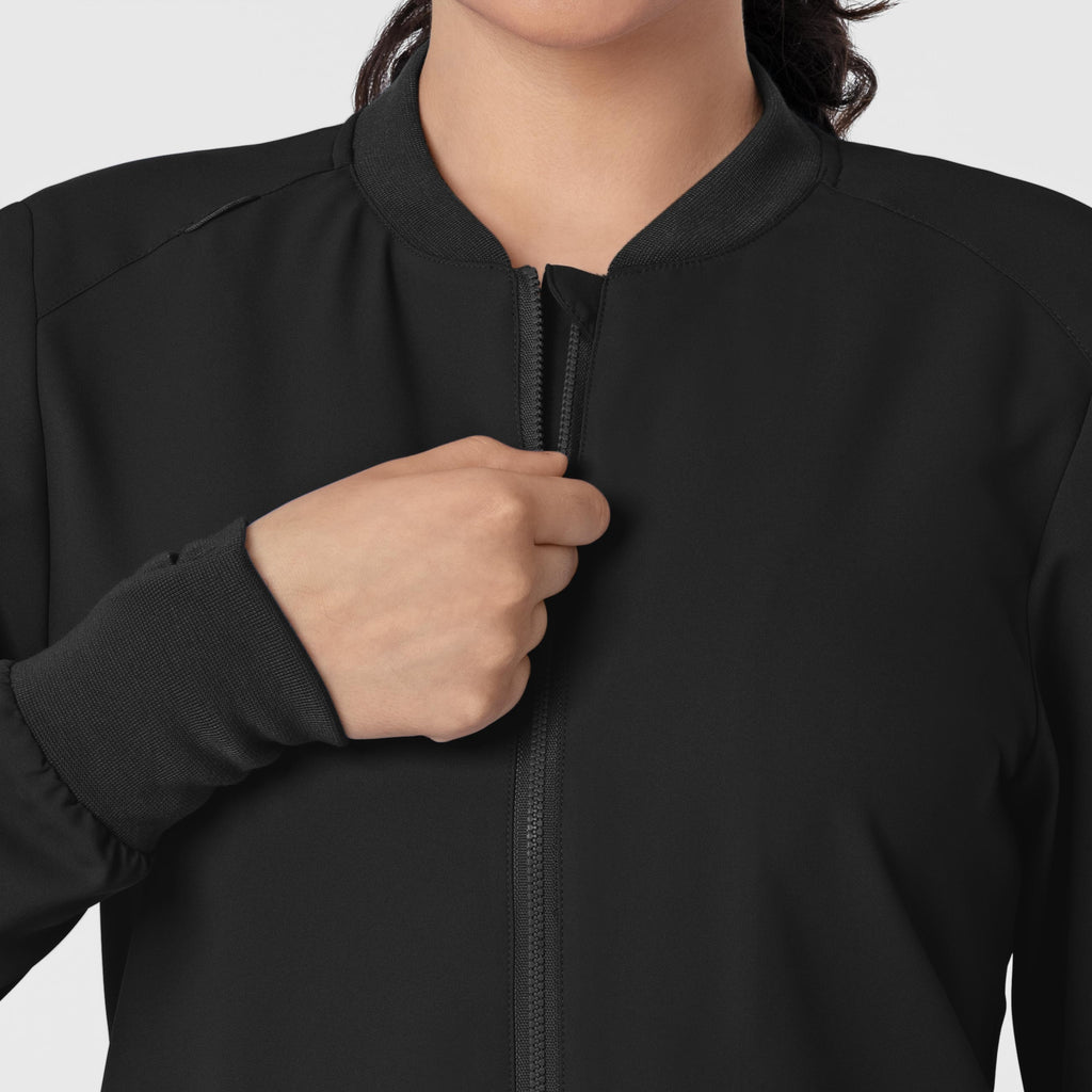 Thrive 8122 Flex-n-Reach Zip-Front Jacket Black