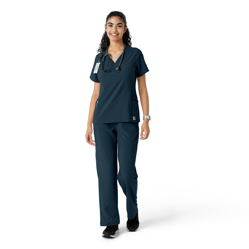 Force Cross-Flex C13310 Knit Panel Scrub Top Navy