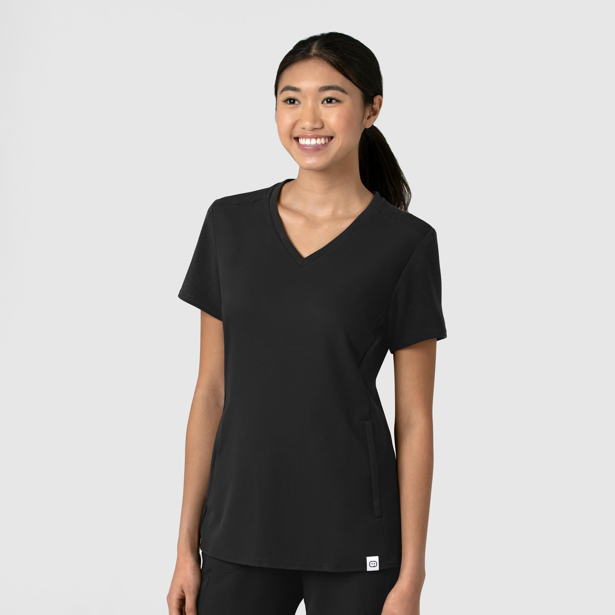 Thrive 6522 Flex-n-Reach V-Neck Scrub Top Black