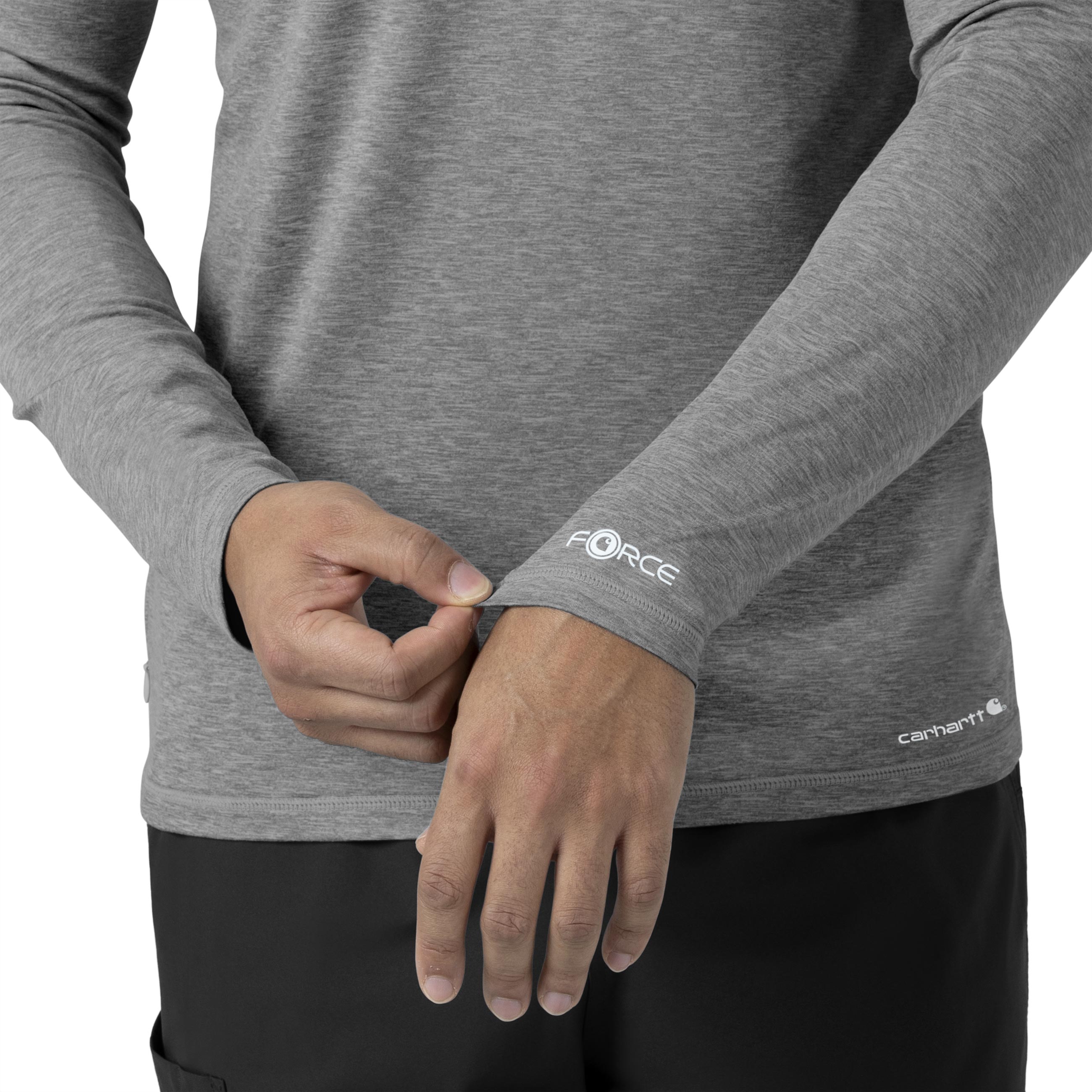 Force Sub-Scrubs C32009 Men's Performance Long Sleeve Tee Grey Heather