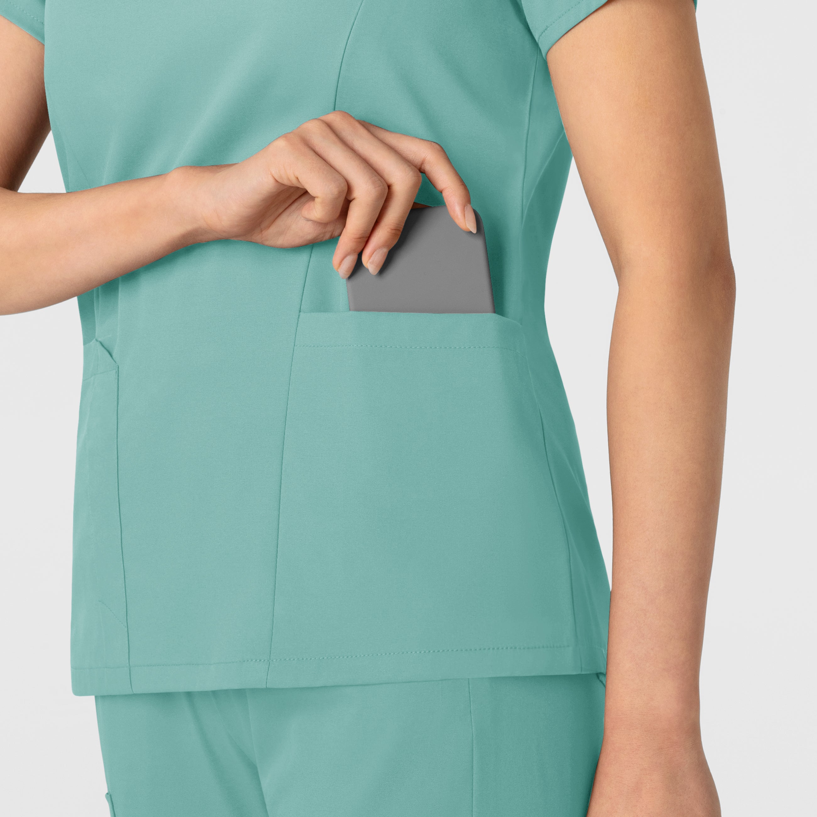 Boundless 6251 2-Pocket V-Neck Scrub Top Turquoise