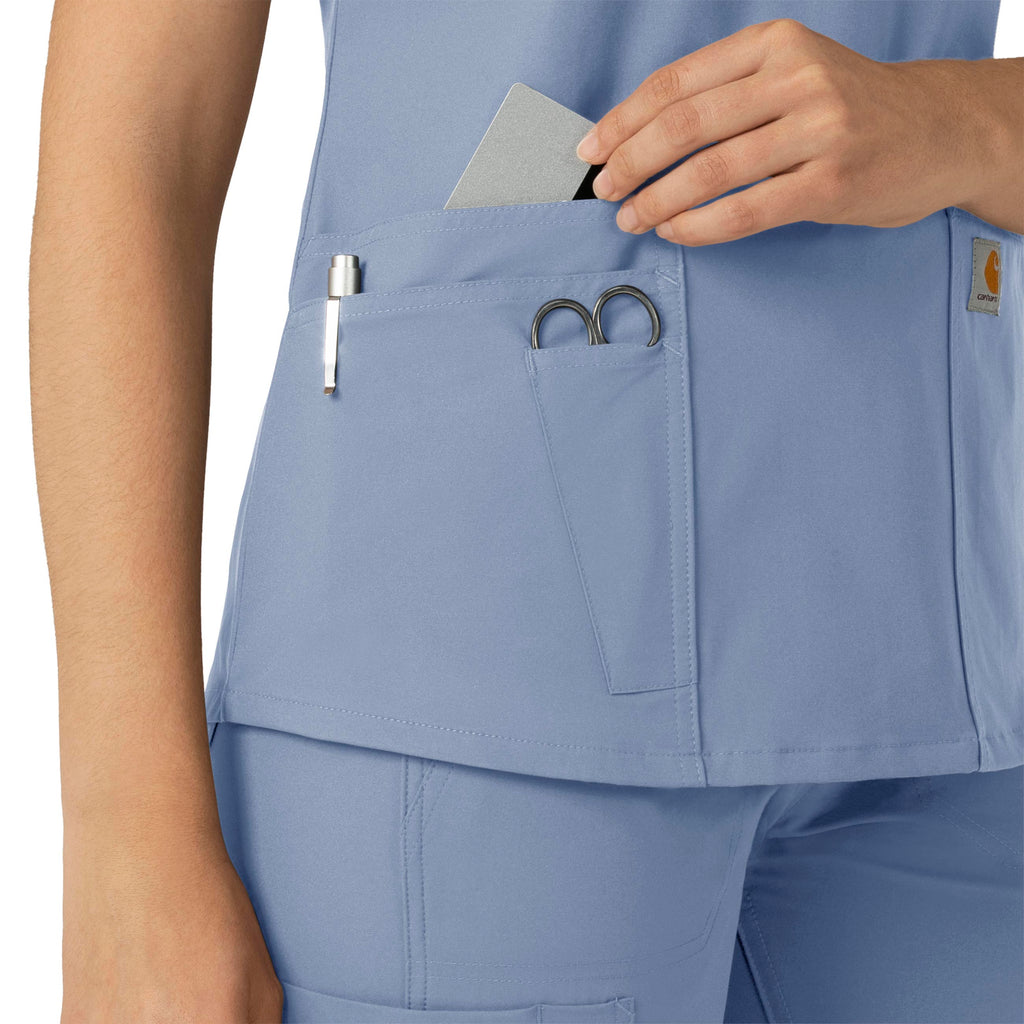 Force Essentials C12113 V-Neck Scrub Top Ceil Blue