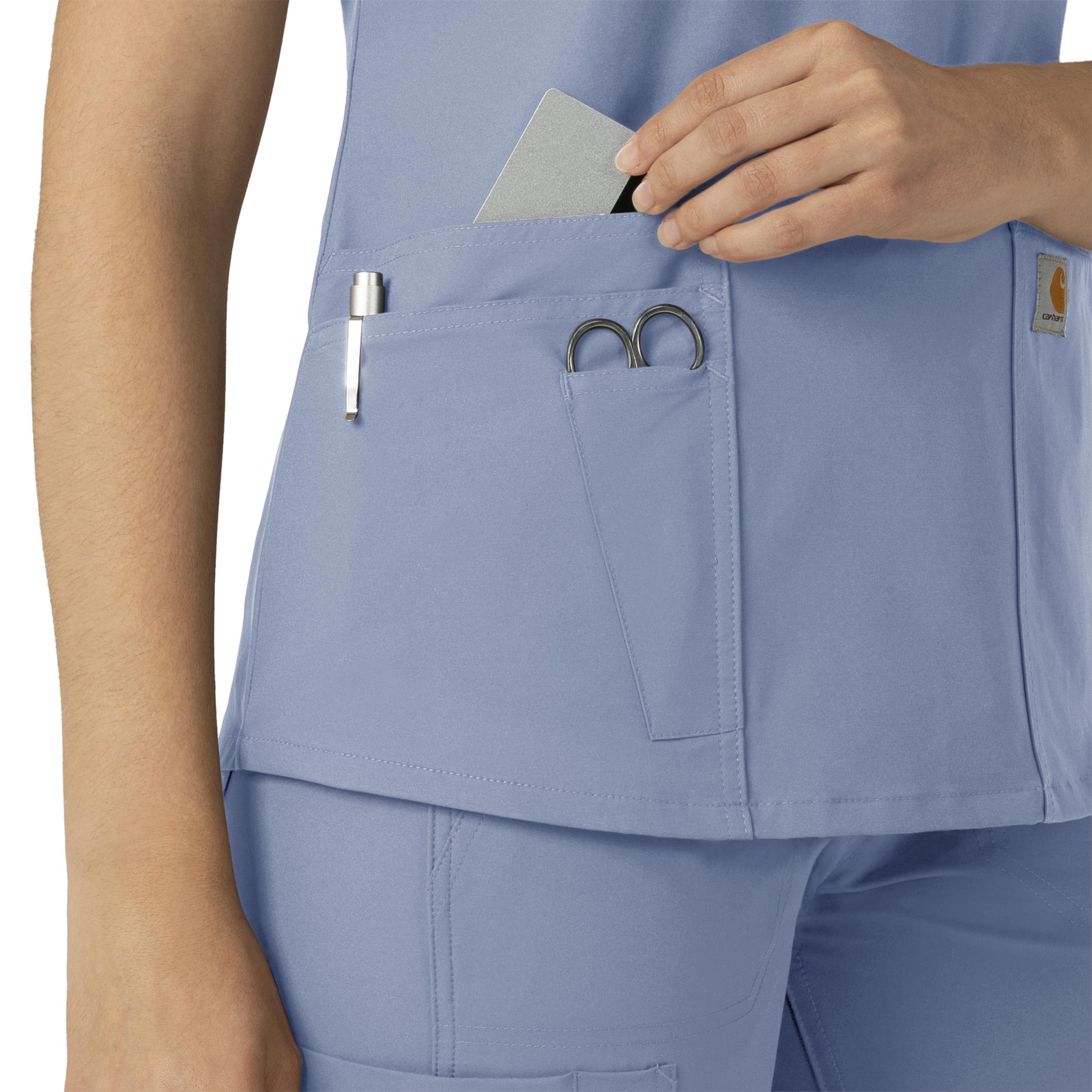 Force Essentials C12113 V-Neck Scrub Top Ceil Blue