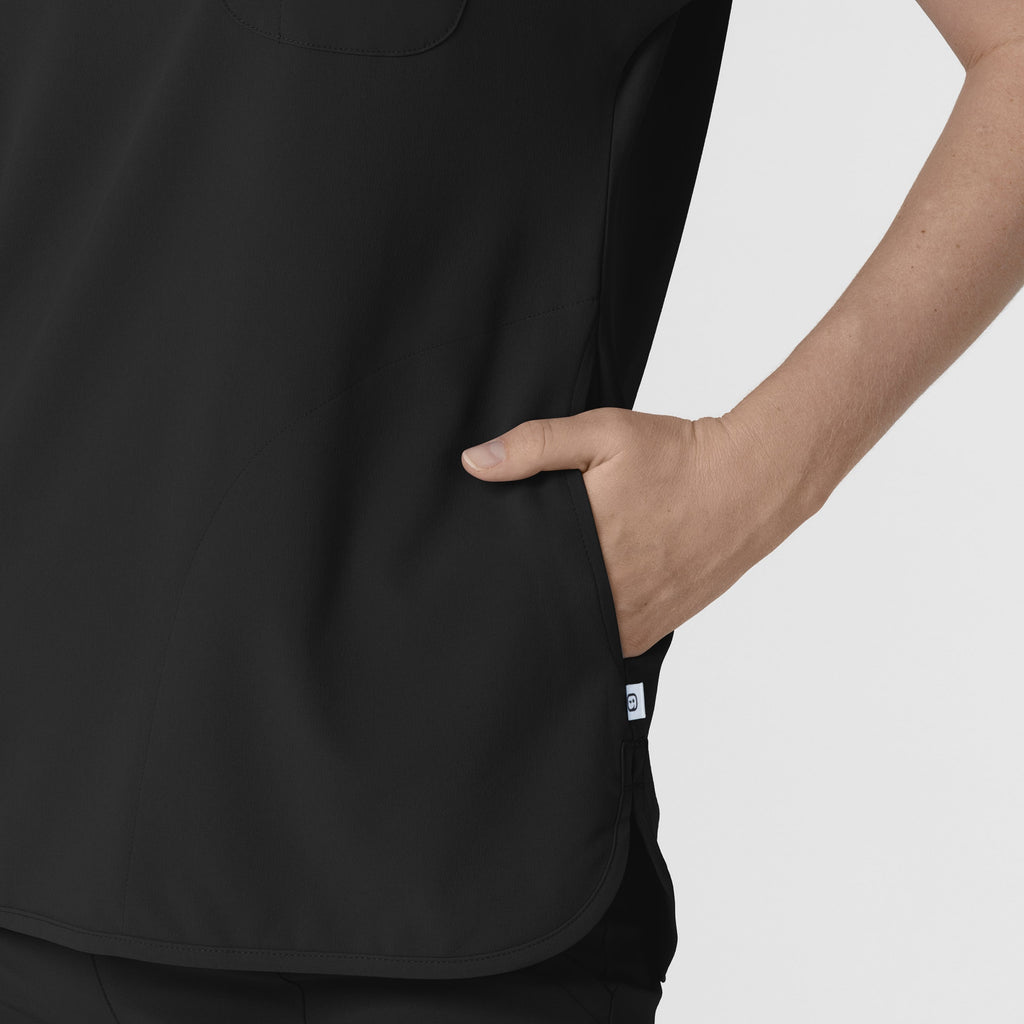 RENEW 6634 Dolman Scrub Top Black