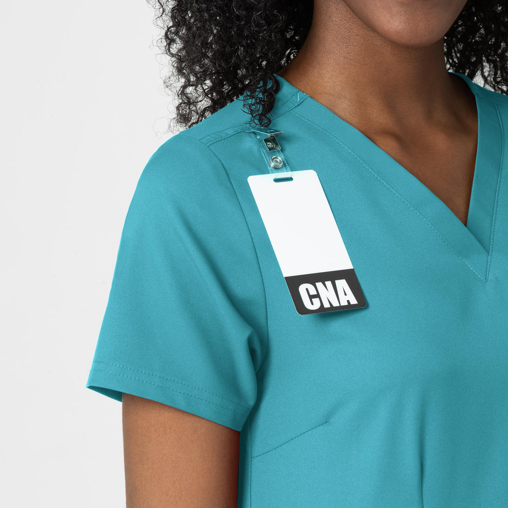Thrive 6122 Fitted 3-Pocket V-Neck Scrub Top Teal Blue