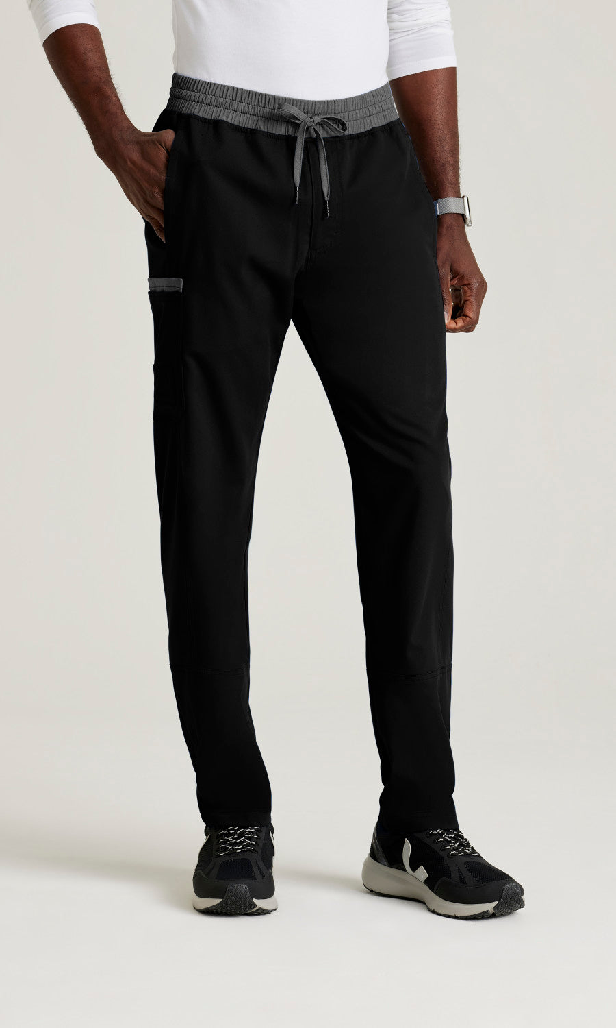 Grey's Anatomy Spandex Stretch GRSP641 Nathan Scrub Pants Black