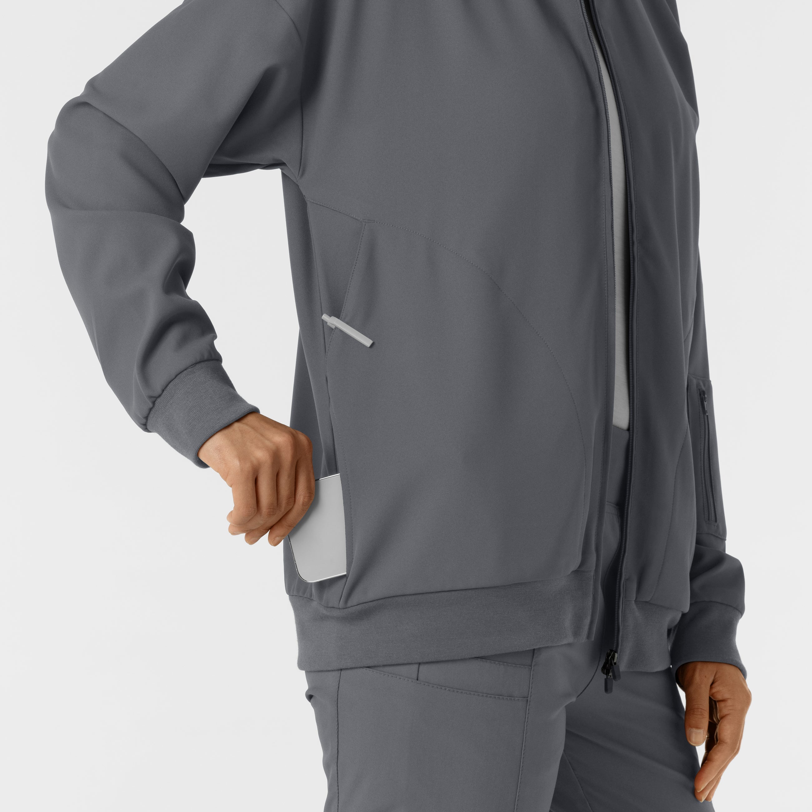 Layers 8066 Bomber Scrub Jacket Pewter