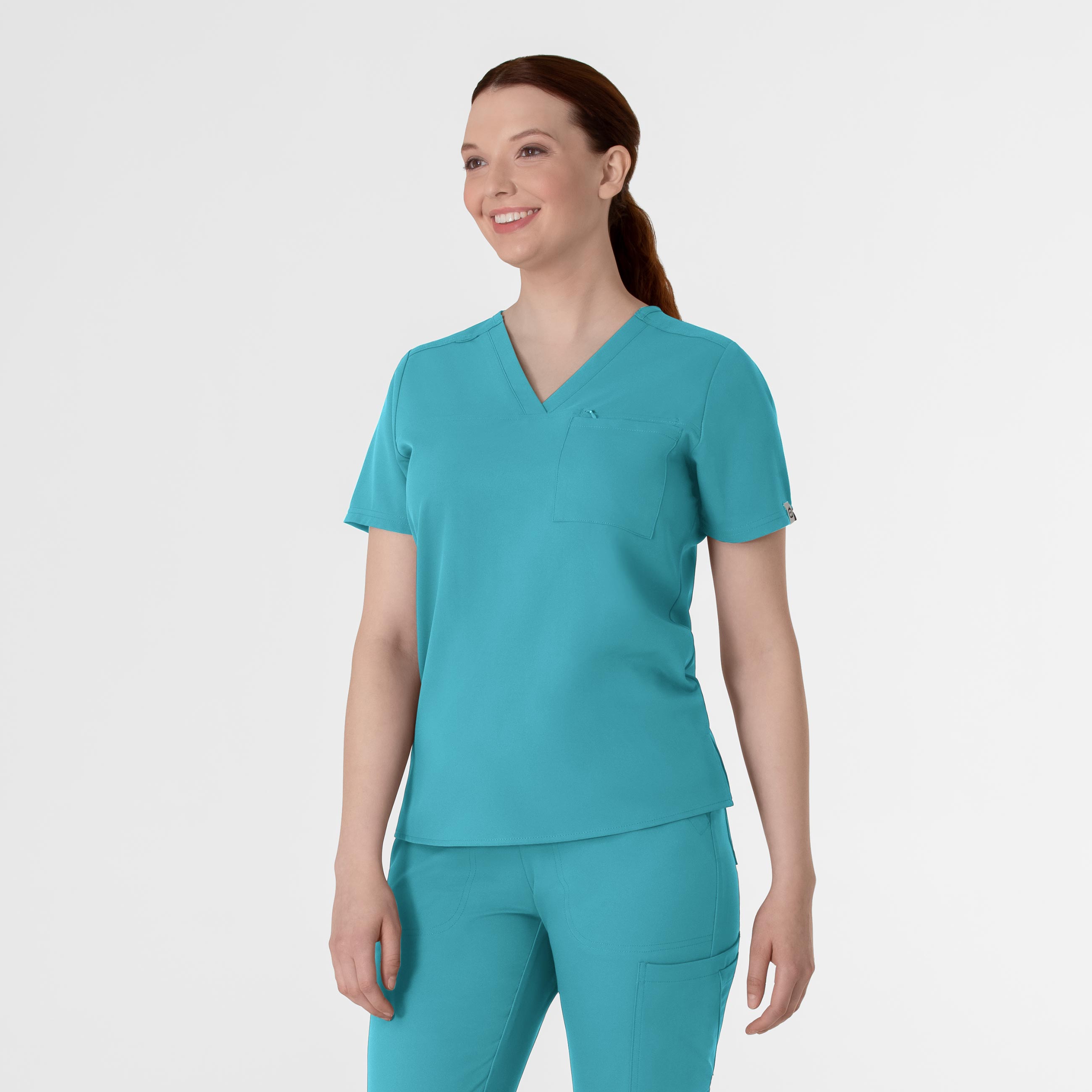 Thrive 6222 V-Neck Tuck-In Scrub Top Teal Blue