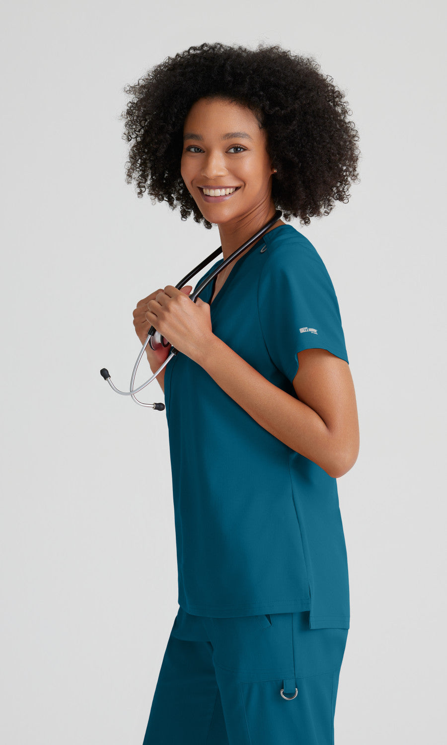 Grey's Anatomy Stretch GVST028 Bree Scrub Top Bahama
