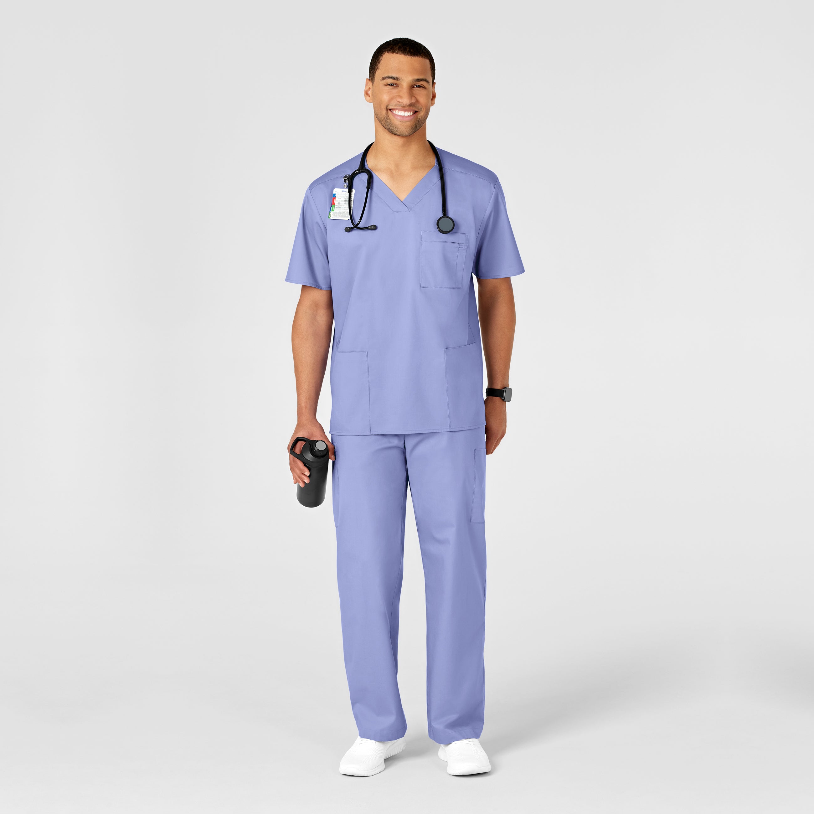 WonderWORK 503 Men's Cargo Scrub Pants Ceil Blue