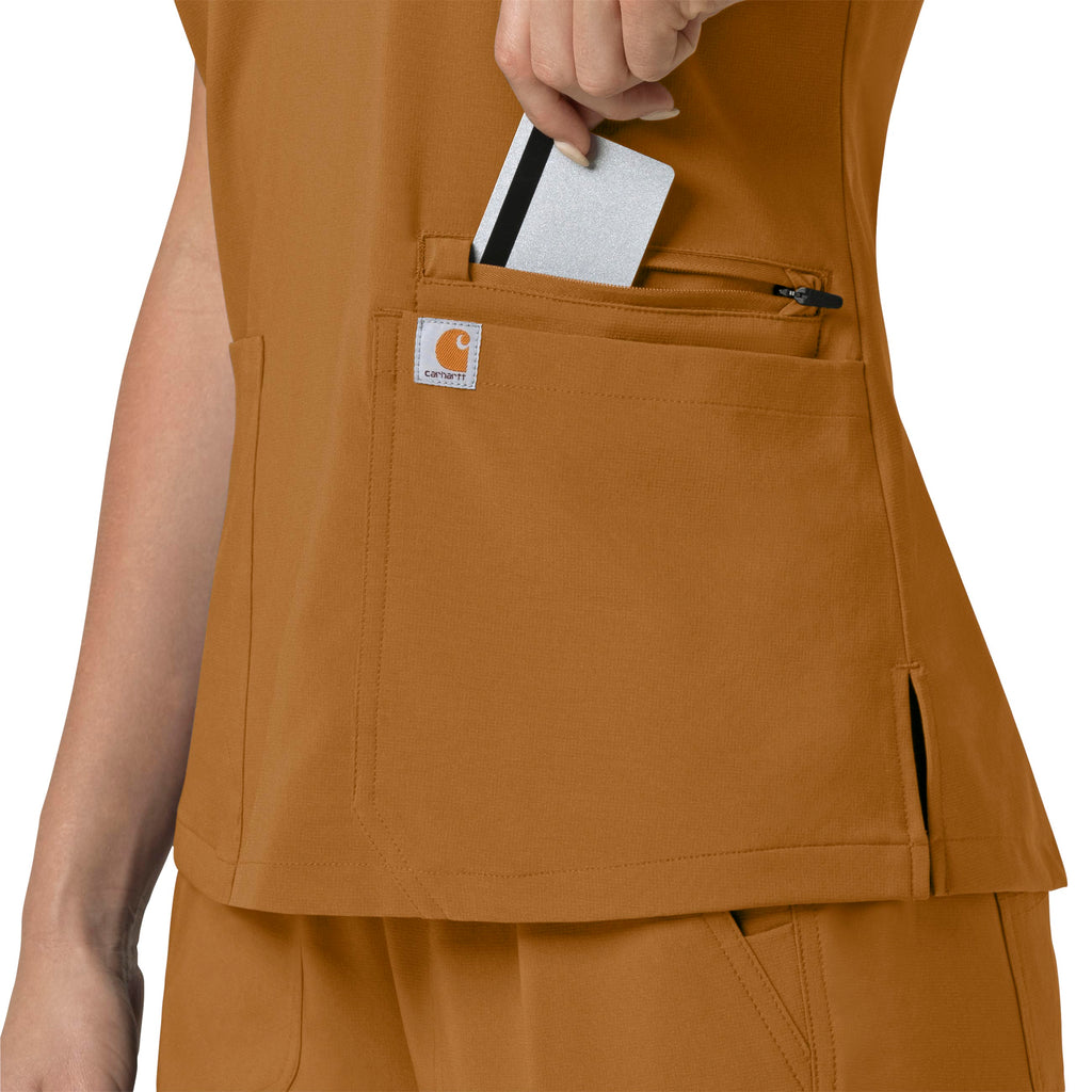 Force Cross-Flex C13210 Flex Panel V-Neck Scrub Top Fox Brown