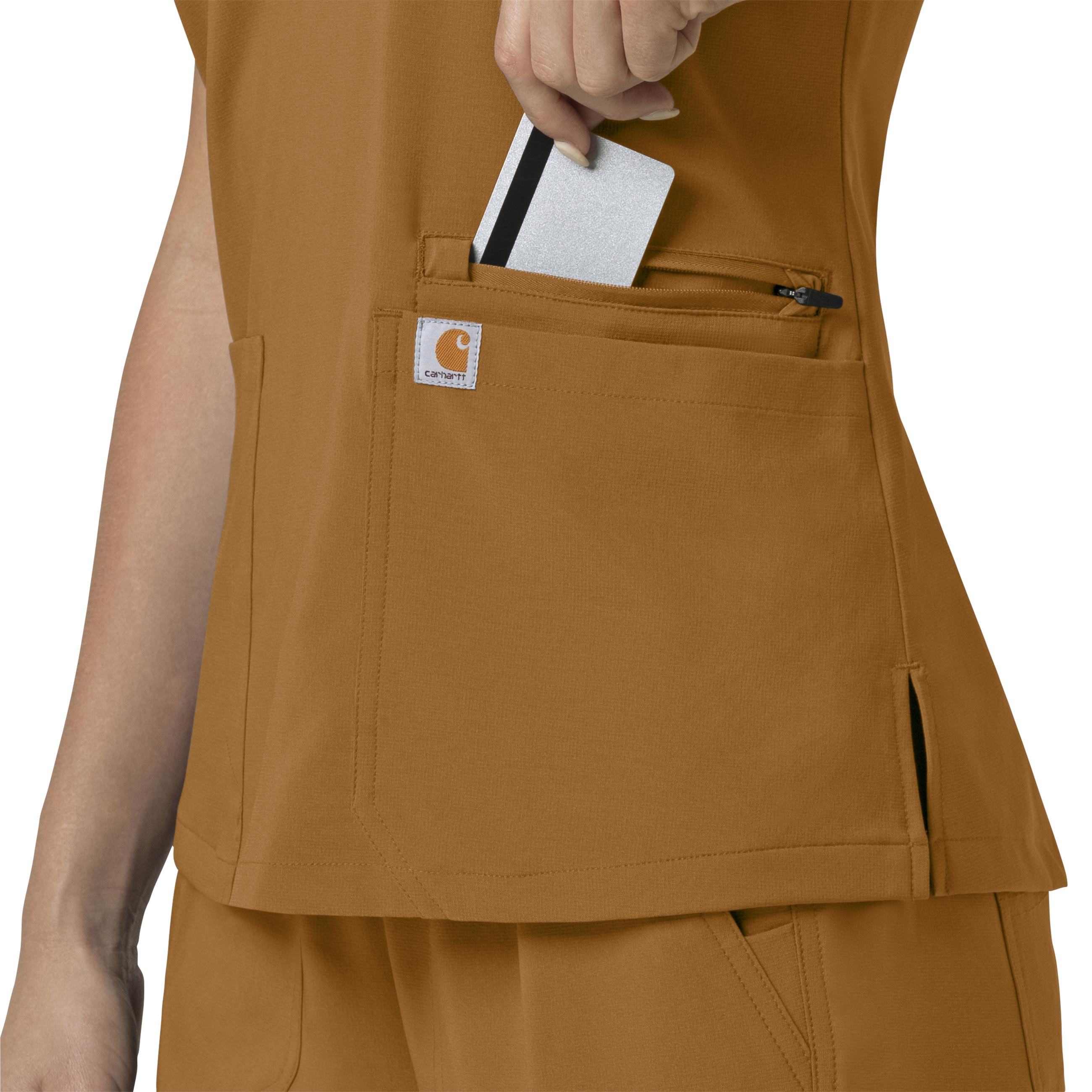 Force Cross-Flex C13210 Flex Panel V-Neck Scrub Top Fox Brown