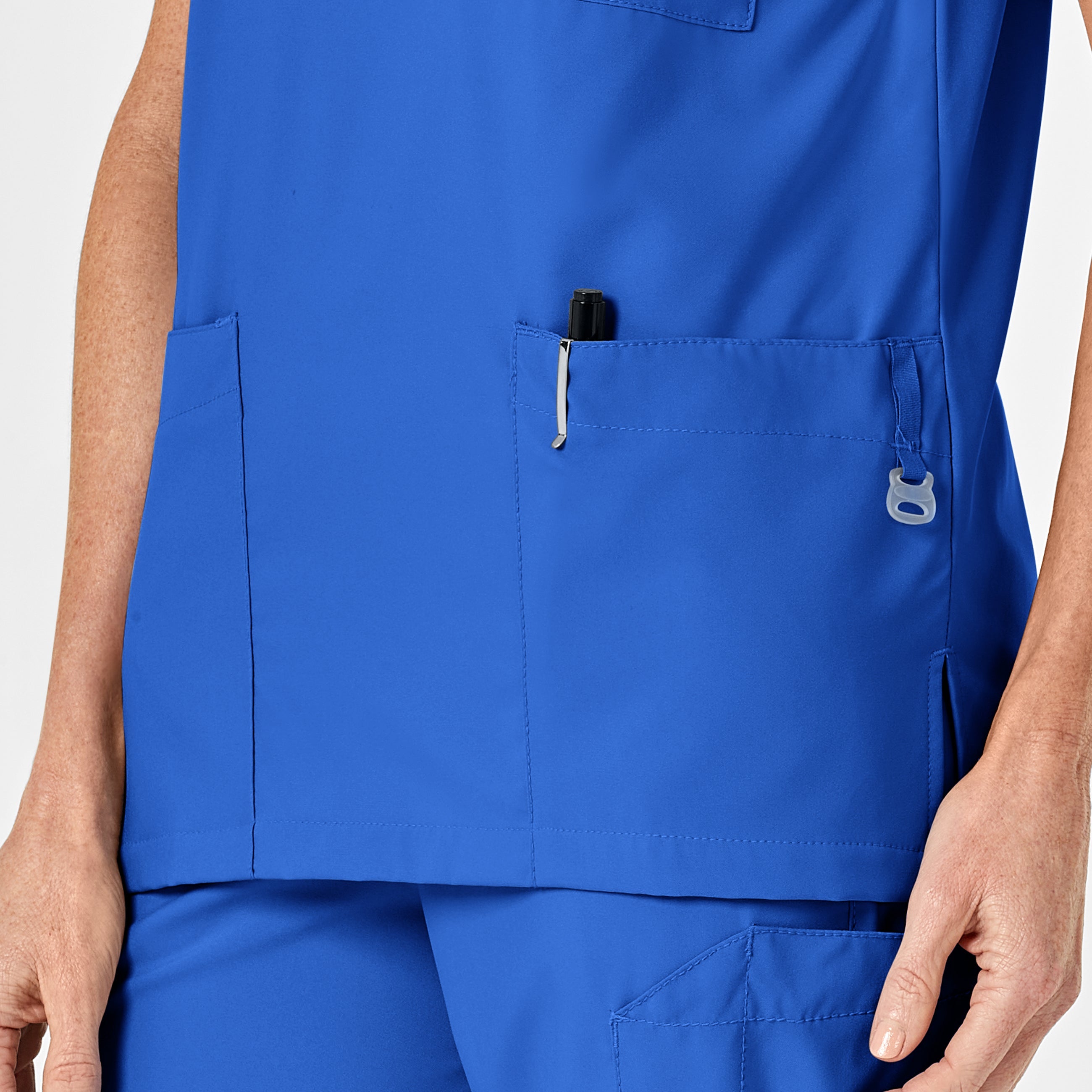 W123 6855 Unisex 4 Pocket Utility Scrub Top Royal