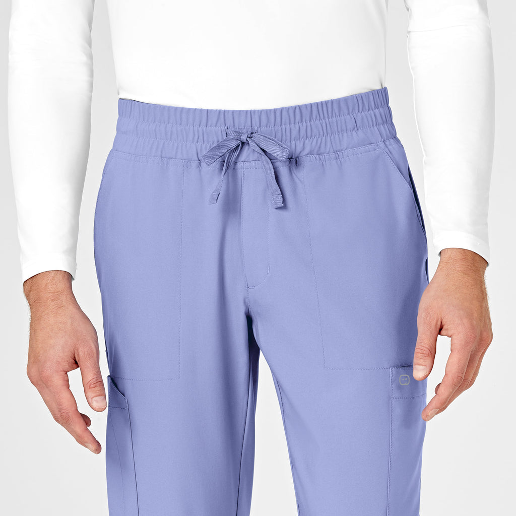 W123 5655 Men's Cargo Jogger Scrub Pants Ceil Blue