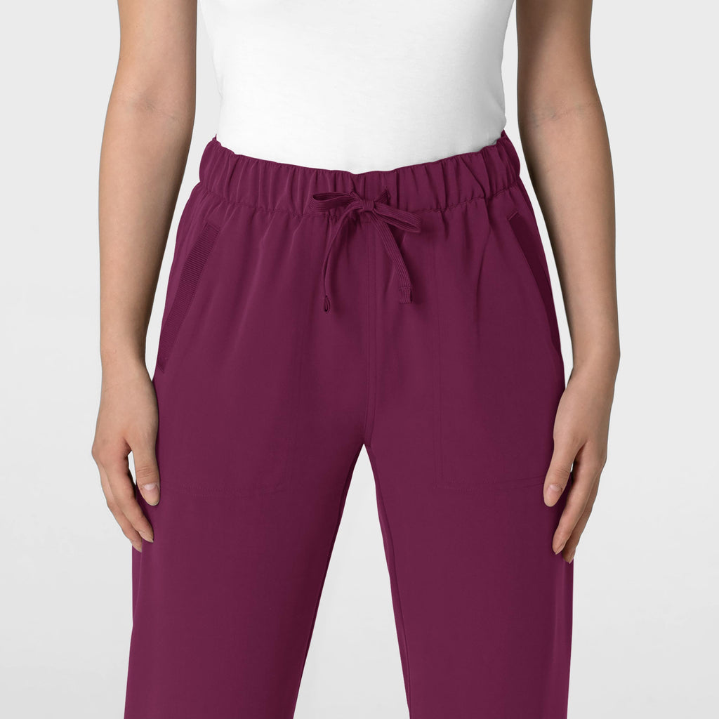 Nova 5232 Stovepipe High-Low Hem Scrub Pants Wine