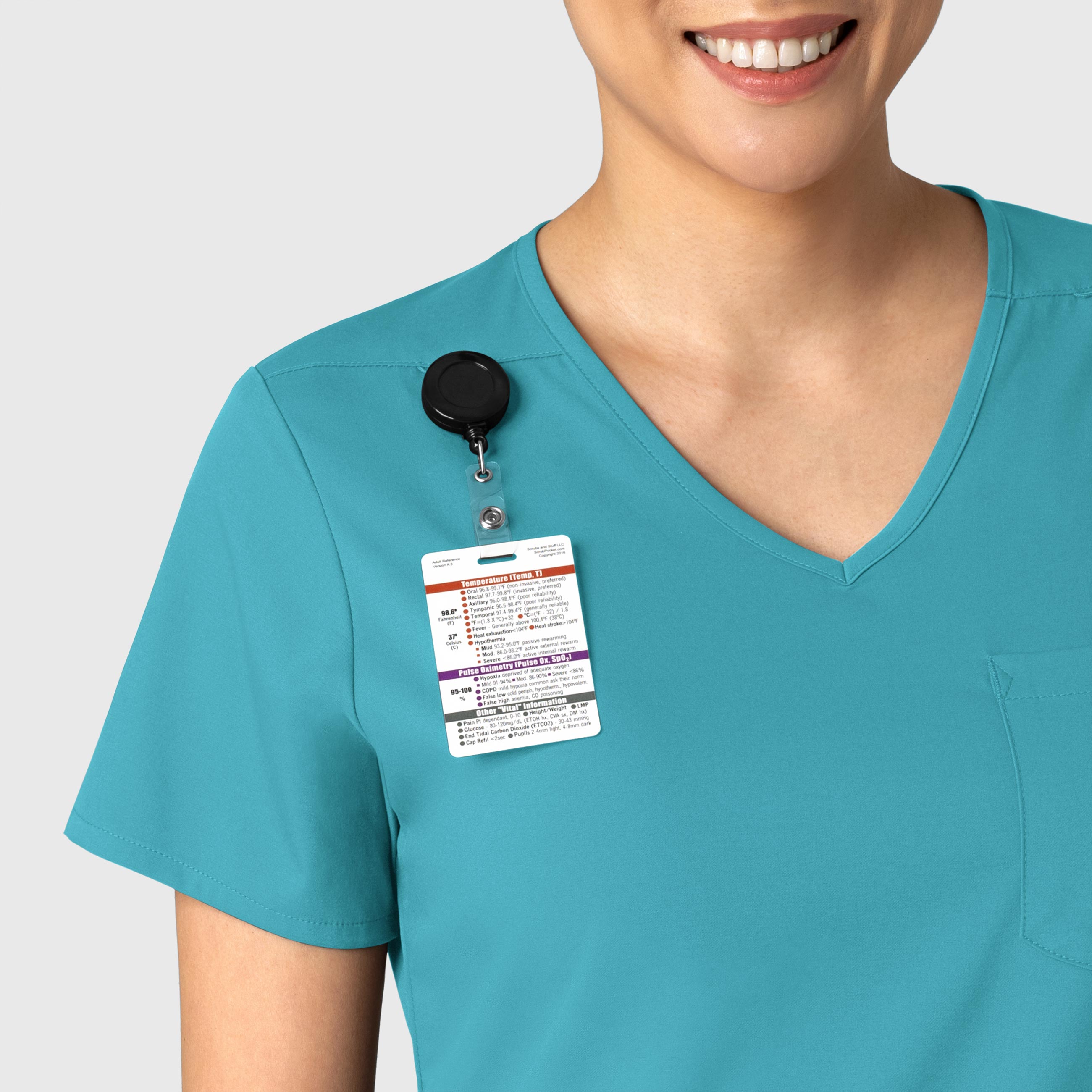 Boundless 6151 Tuck-In Scrub Top Teal