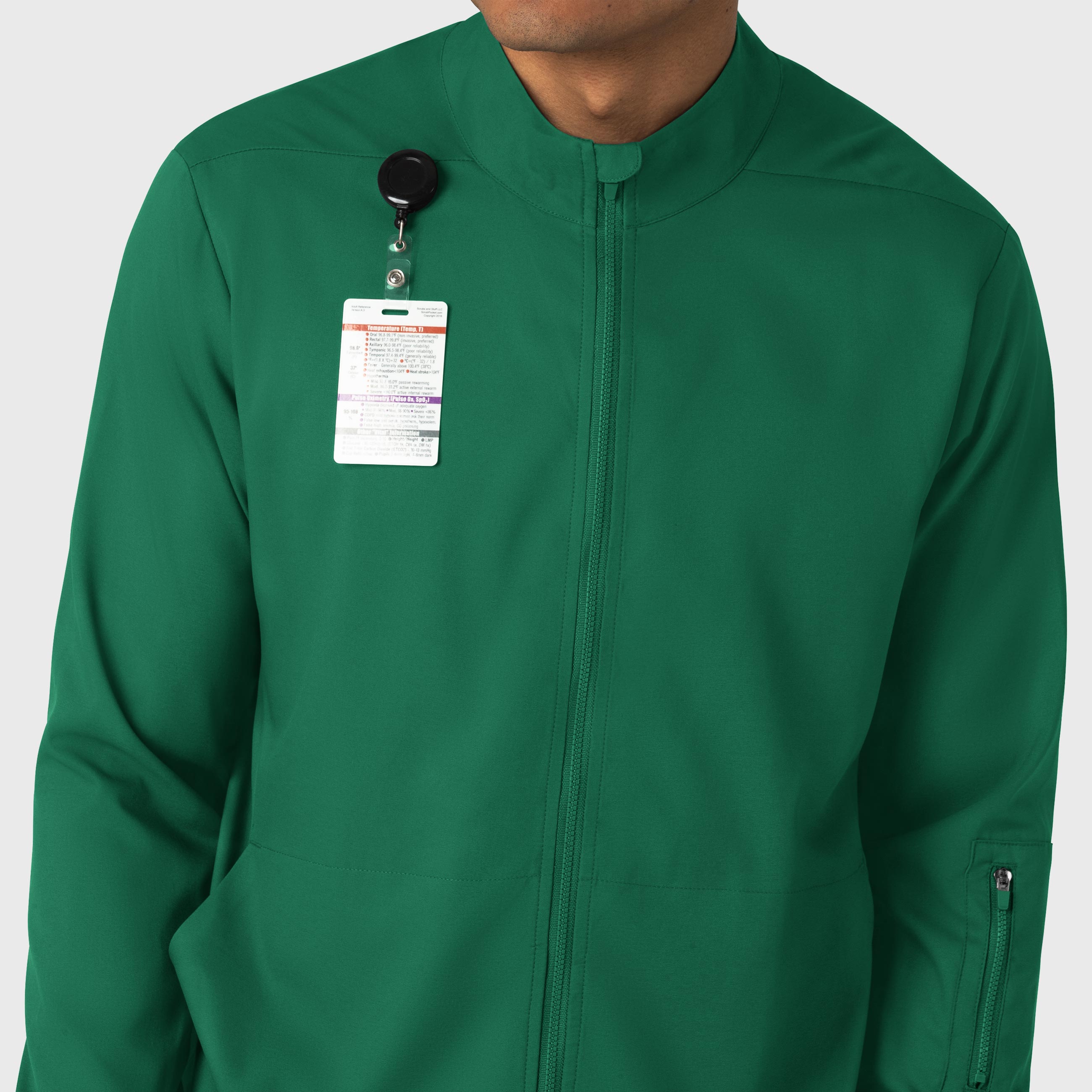 Boundless 8351 Men's Warm Up Scrub Jacket Hunter
