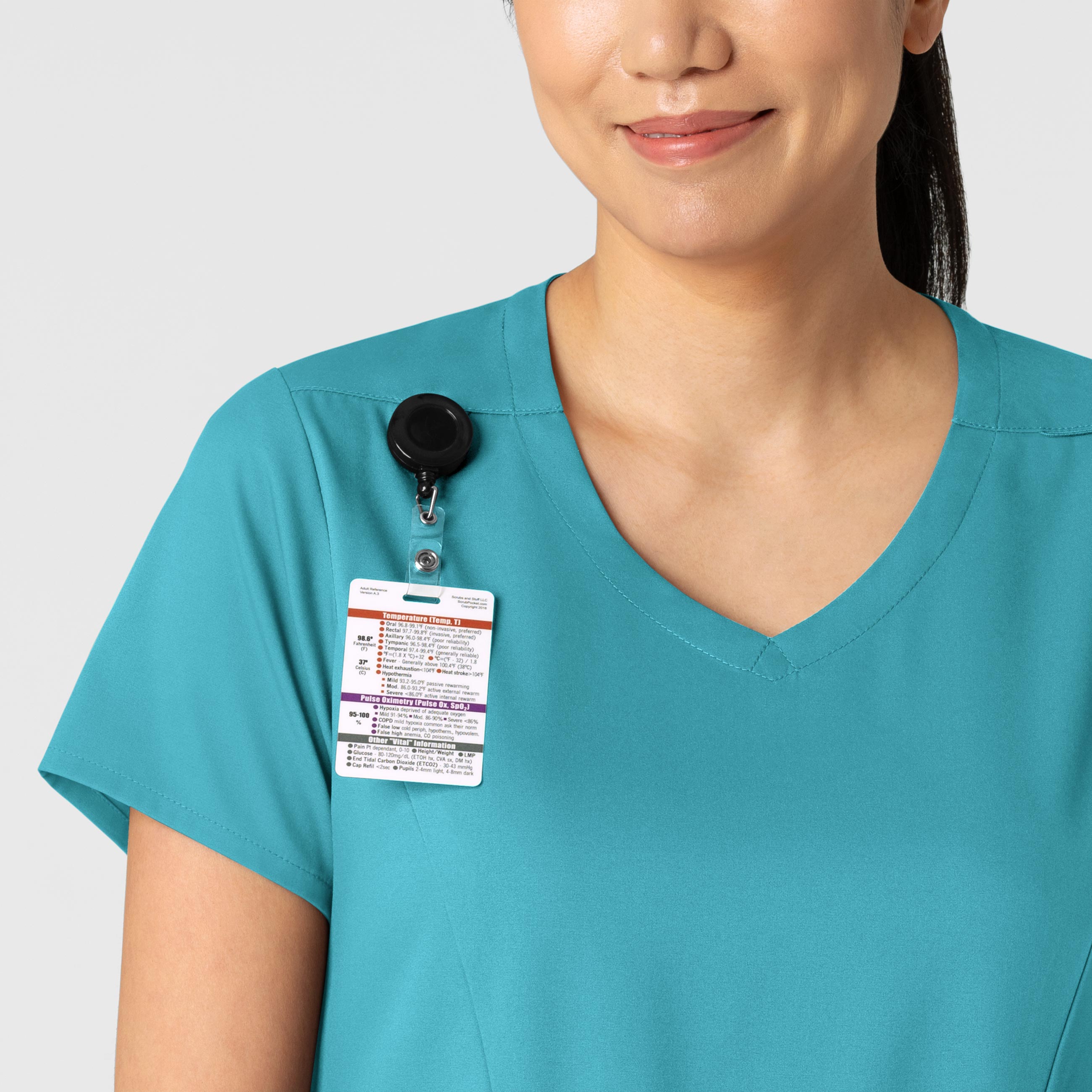 Boundless 6251 2-Pocket V-Neck Scrub Top Teal