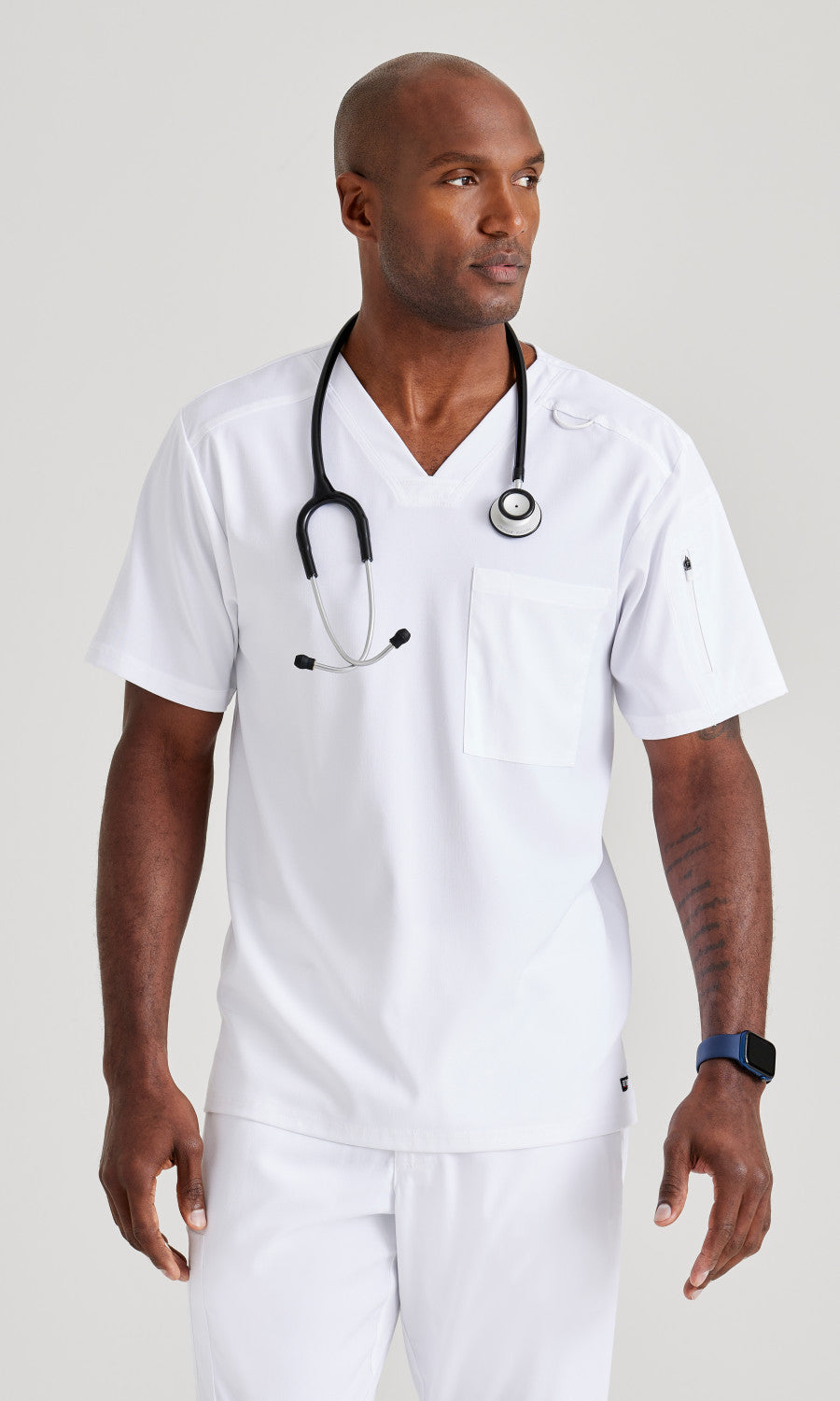 Grey's Anatomy Stretch GRST079 Murphy Scrub Top White