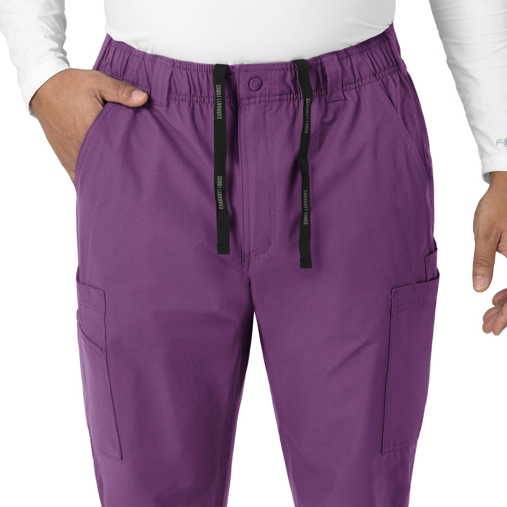 Force Essentials C56113 Men's Straight Leg Cargo Scrub Pants Eggplant