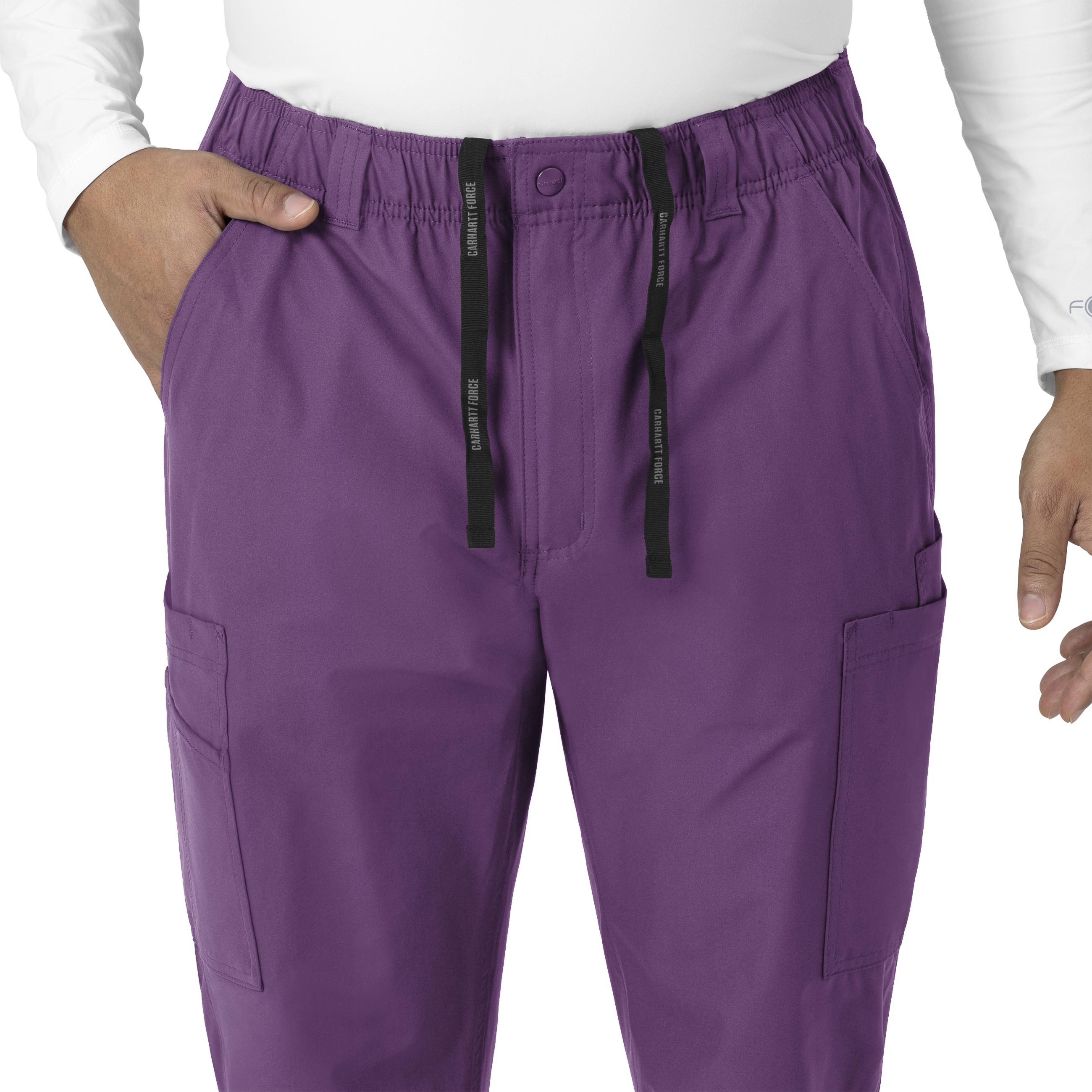 Force Essentials C56113 Men's Straight Leg Cargo Scrub Pants Eggplant