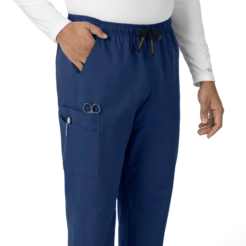 Force Essentials C55013 Unisex Elastic Waist Cargo Scrub Pants Navy