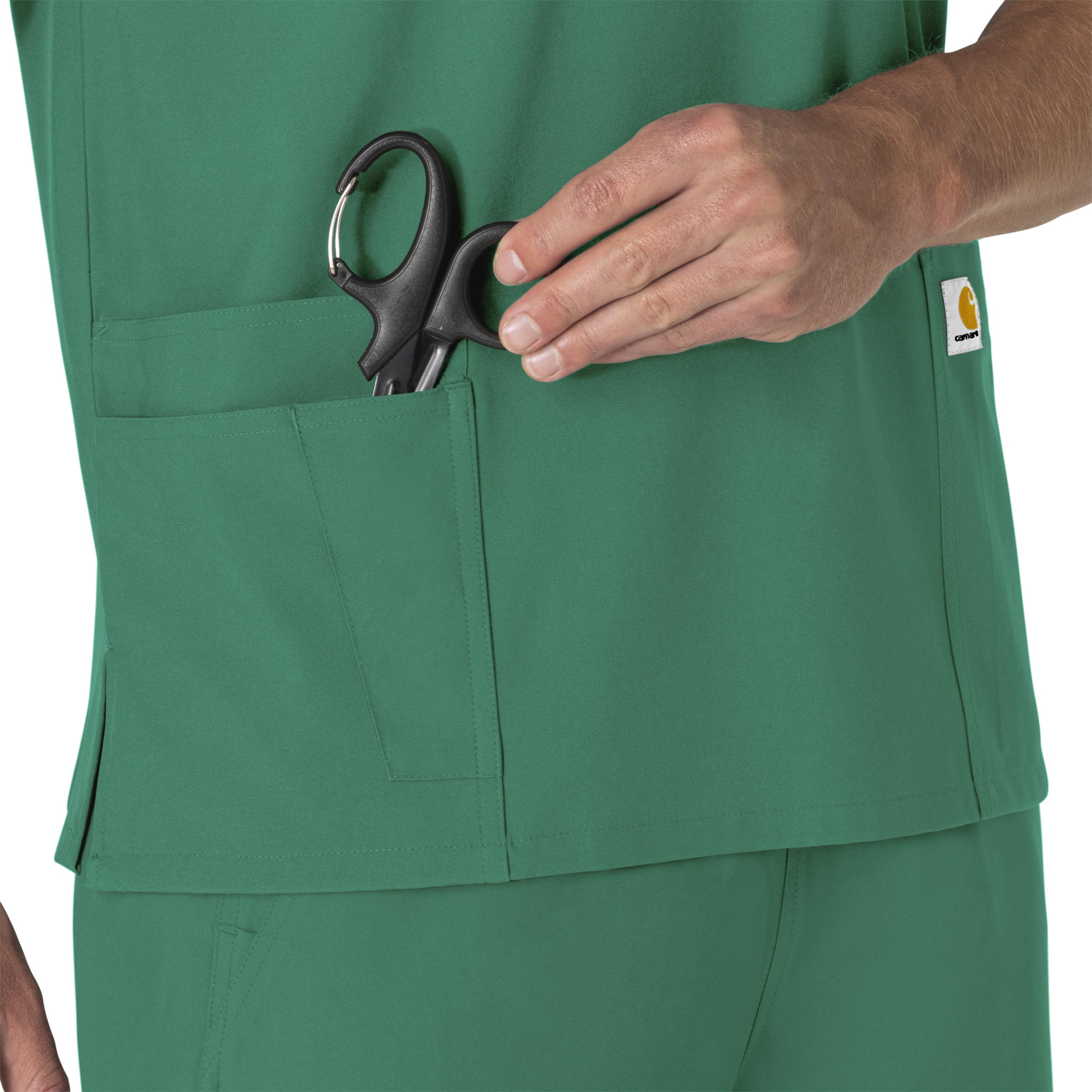 Force Essentials C15013 Unisex V-Neck 6-Pocket Scrub Top Hunter