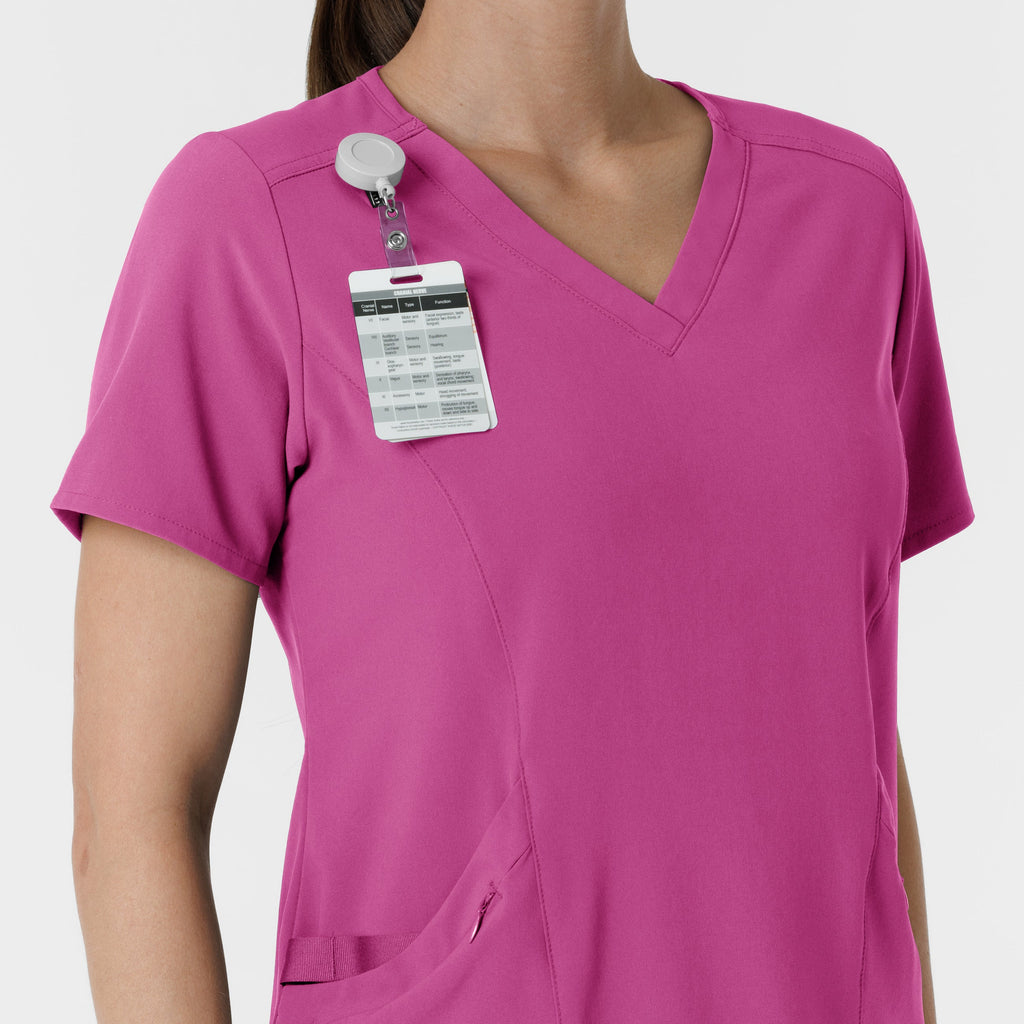 RENEW 6134 V-Neck Scrub Top Raspberry