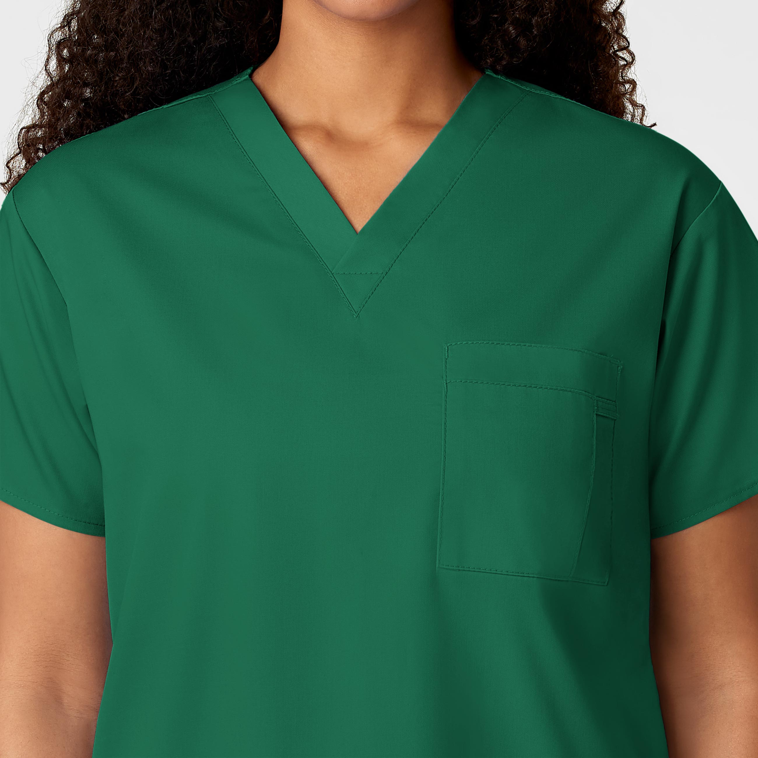 WonderWORK 100 Unisex V-Neck Scrub Top Hunter