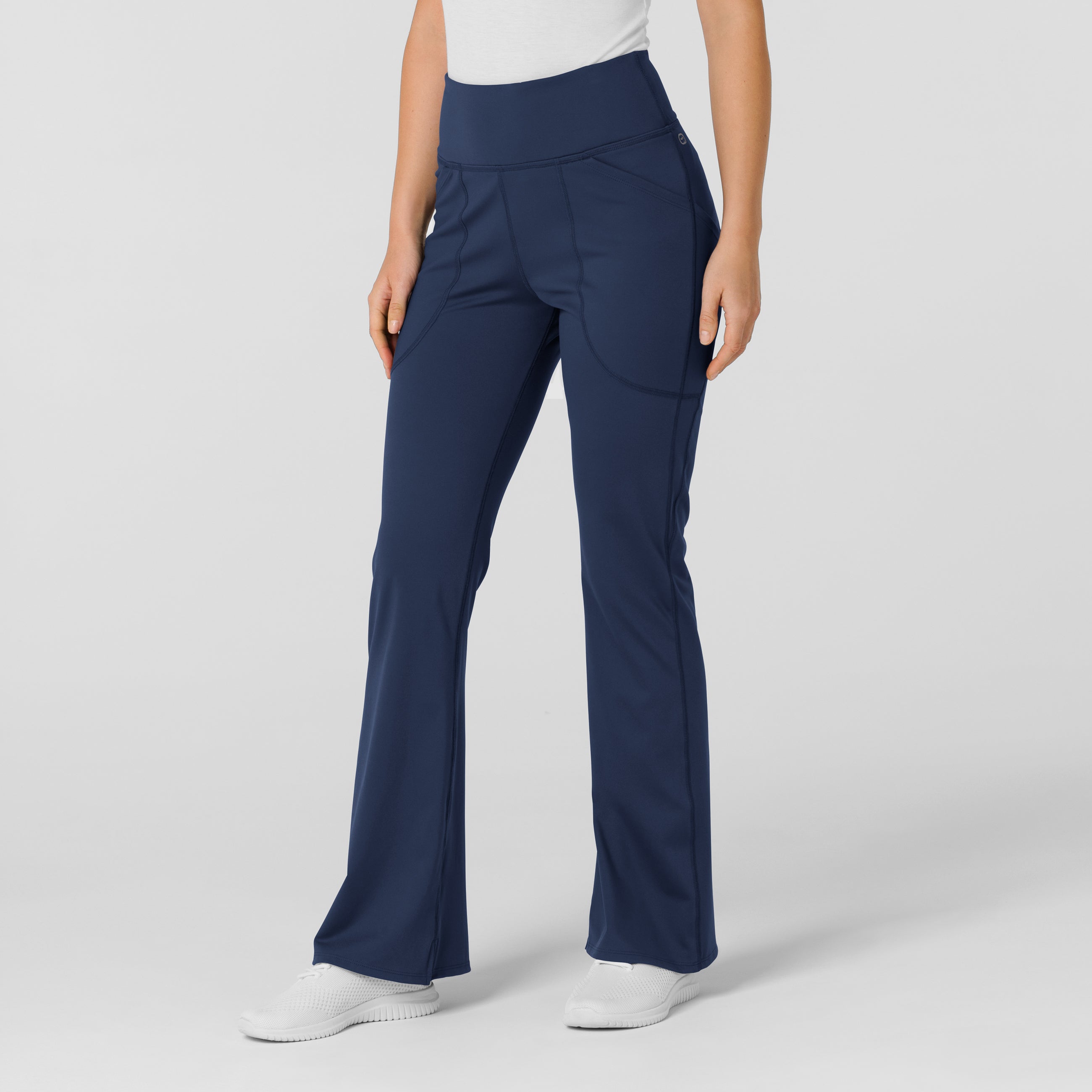 RENEW 5459 Knit Flare Yoga Scrub Pants Navy