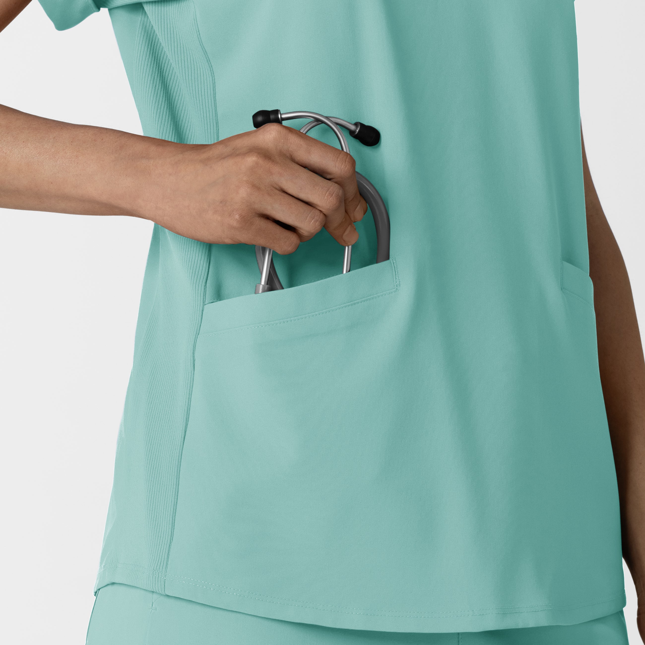 RENEW 6934 Women’s Flex-n-Reach Collared Scrub Top Turquoise