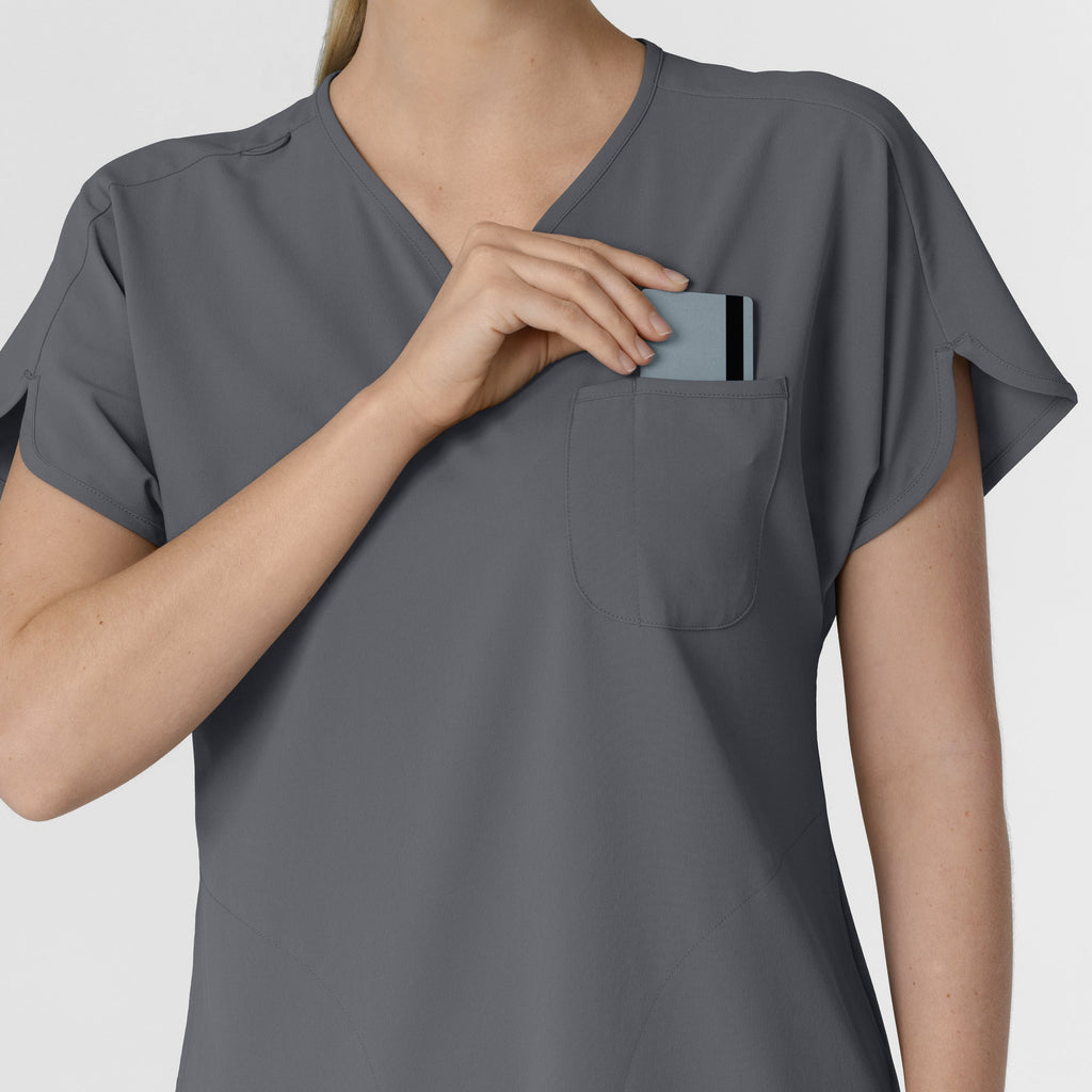 RENEW 6634 Dolman Scrub Top Pewter