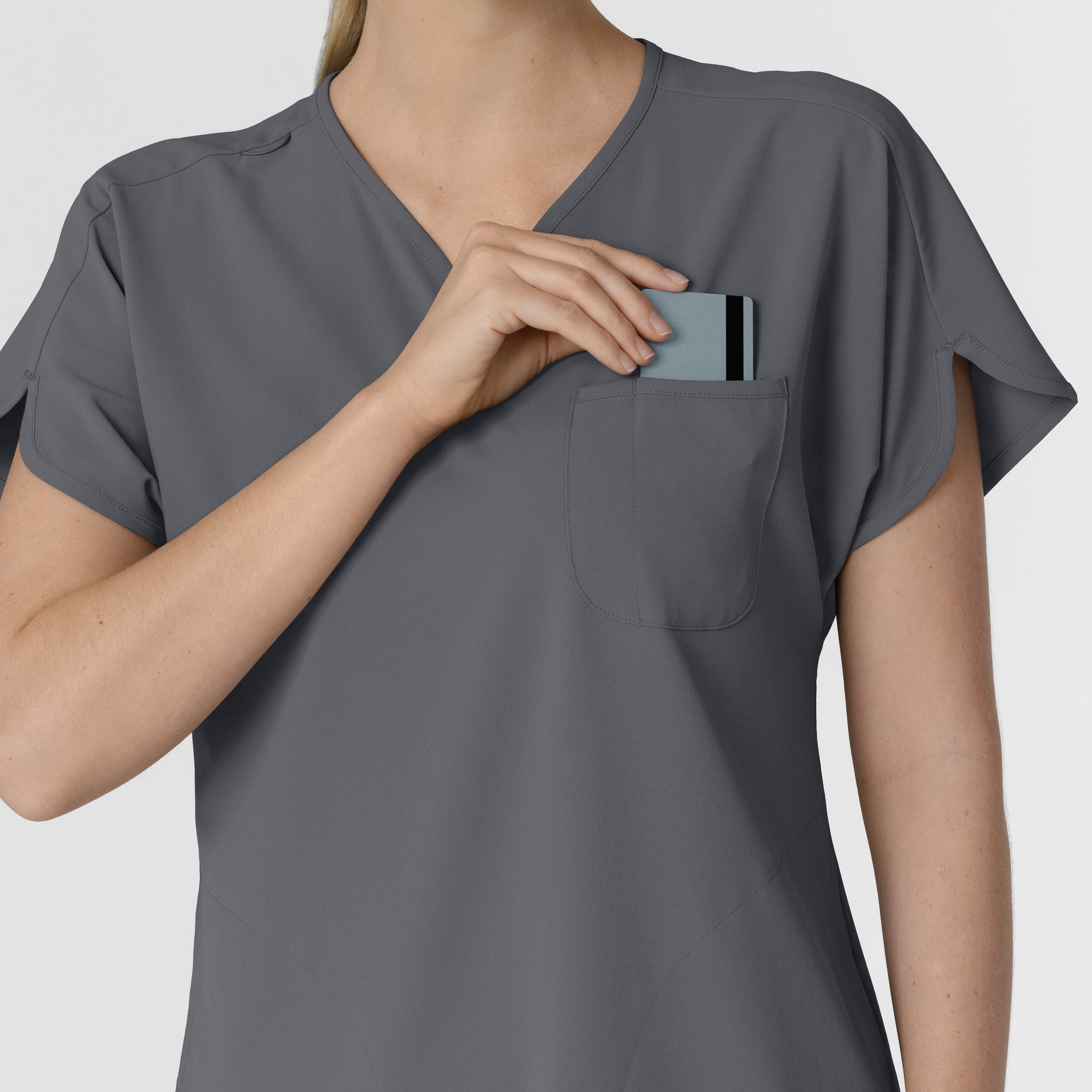 RENEW 6634 Dolman Scrub Top Pewter