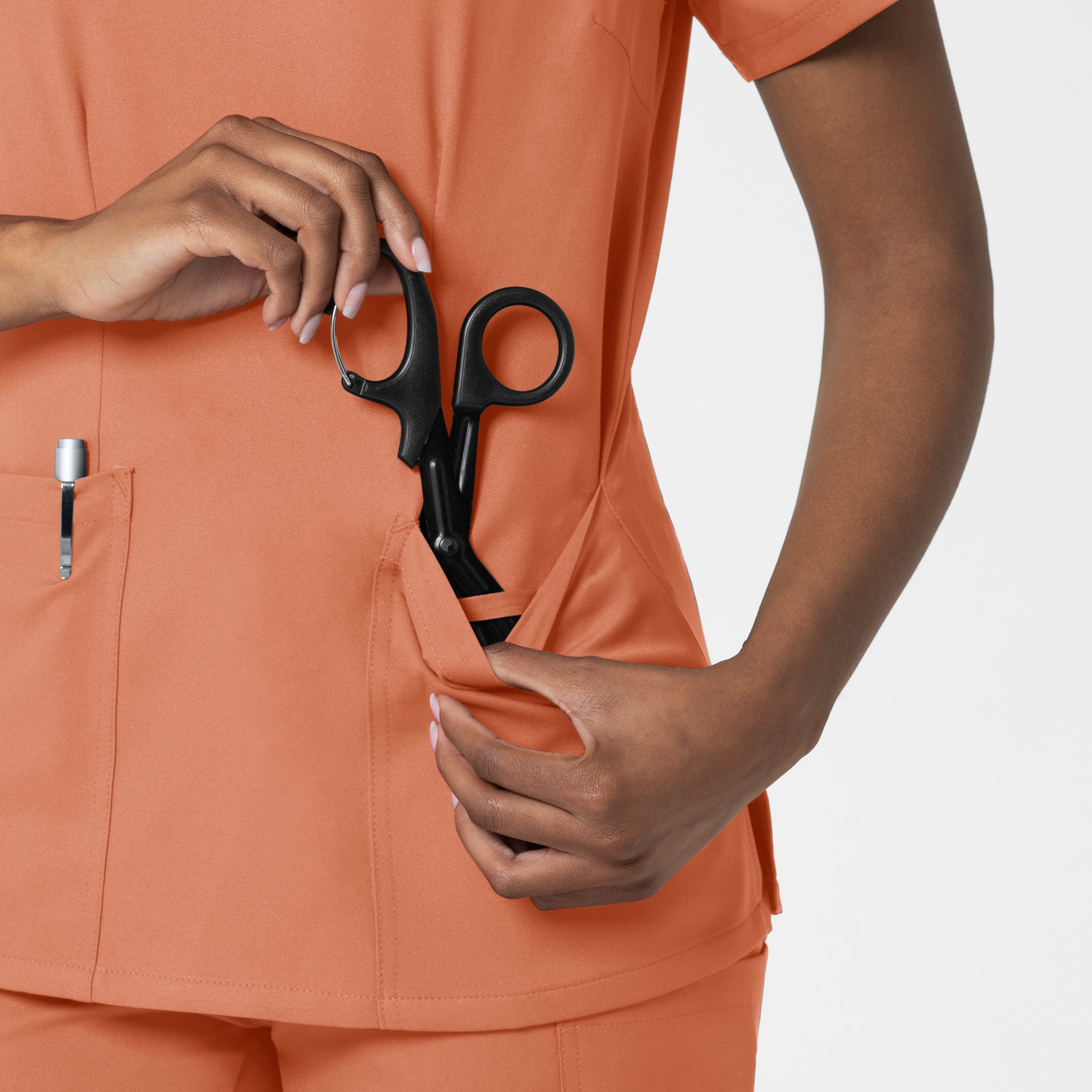 Thrive 6122 Fitted 3-Pocket V-Neck Scrub Top Terracotta