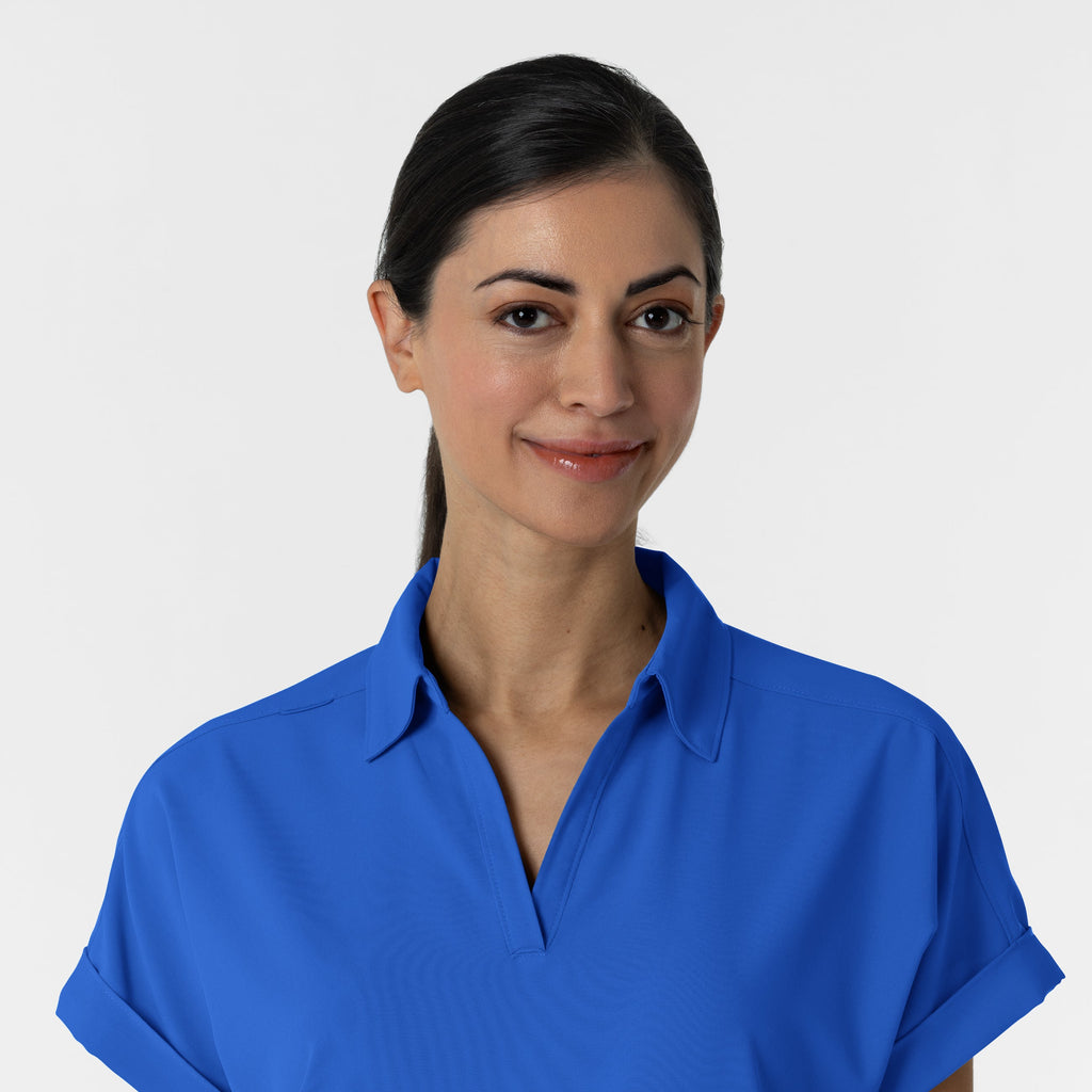 RENEW 6934 Women’s Flex-n-Reach Collared Scrub Top Royal