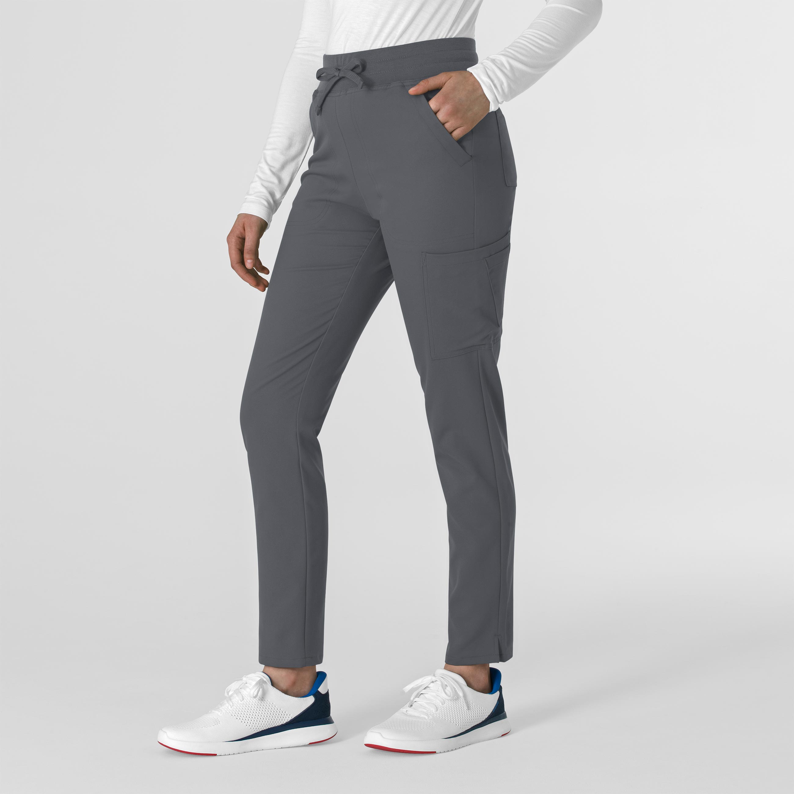 Thrive 5222 Cargo Straight Slim Leg Scrub Pants Pewter
