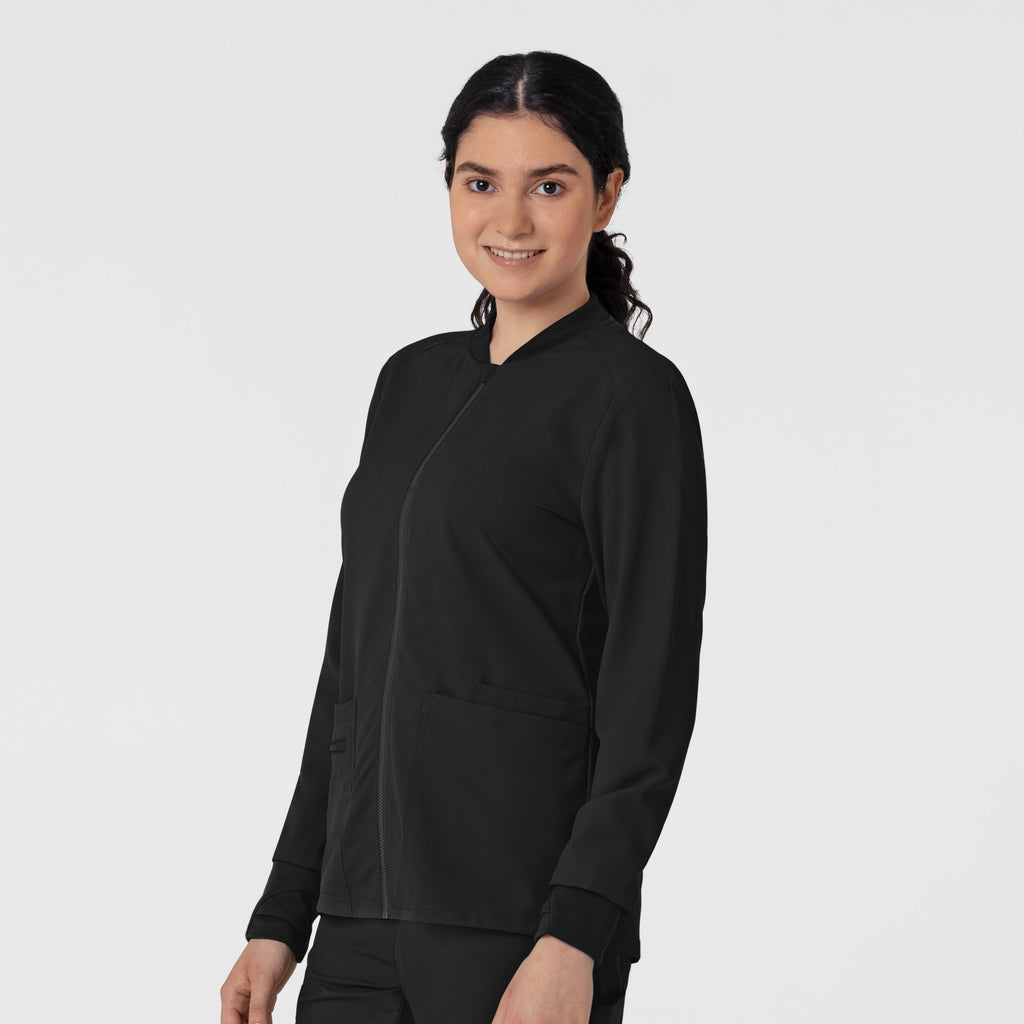 Thrive 8122 Flex-n-Reach Zip-Front Jacket Black