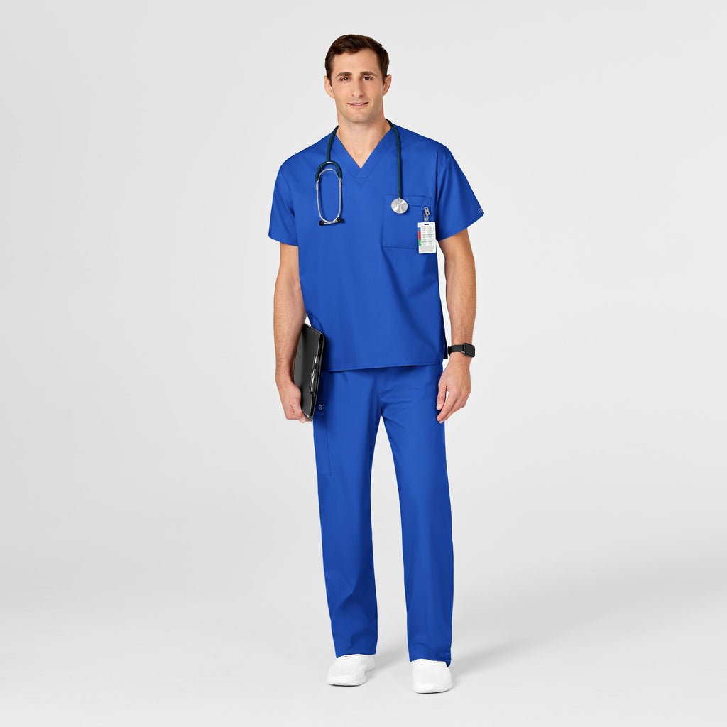 WonderWORK 100 Unisex V-Neck Scrub Top Royal