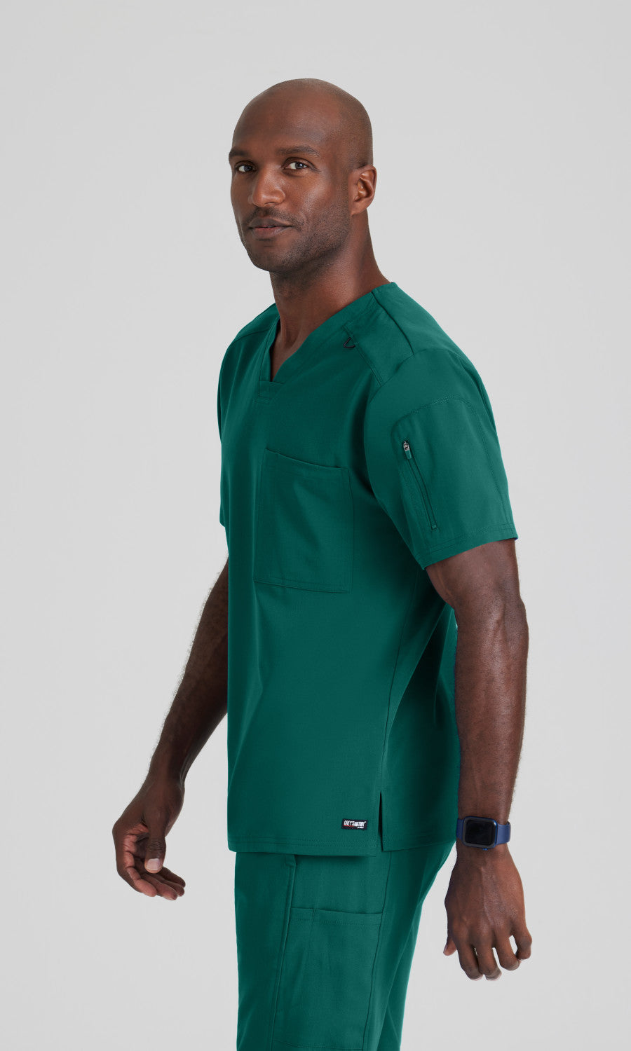Grey's Anatomy Stretch GRST079 Murphy Scrub Top Hunter Green