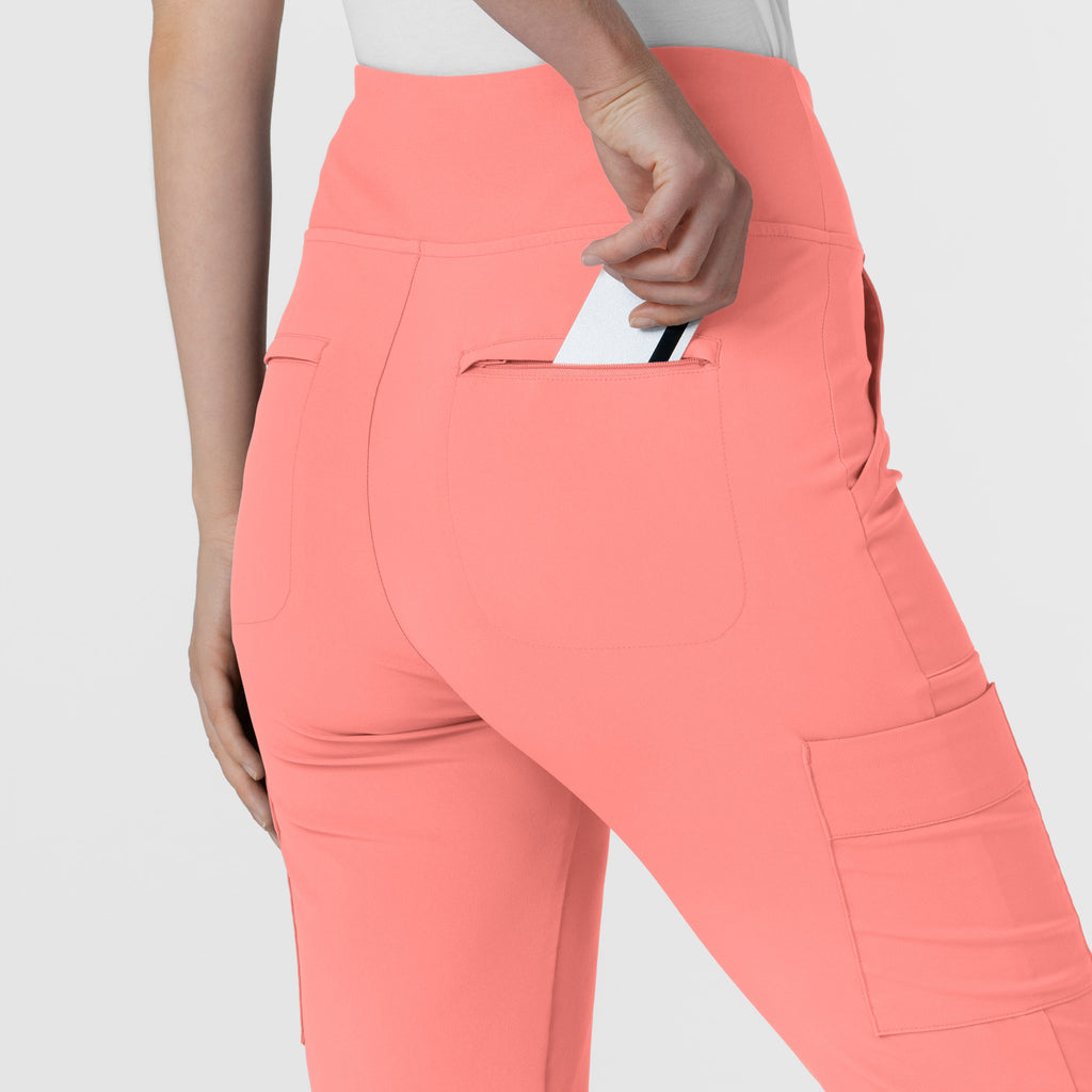 RENEW 5534 Women's Cargo Flare Scrub Pants Paradise Pink
