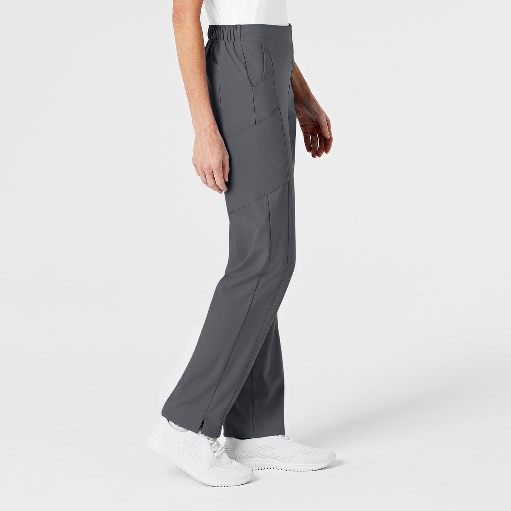 W123 5155 Flat Front Cargo Scrub Pants Pewter