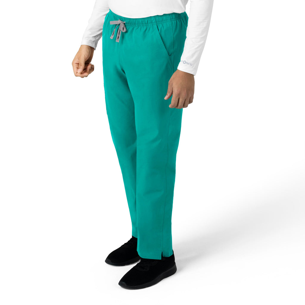 Force Essentials C55013 Unisex Elastic Waist Cargo Scrub Pants Teal Blue