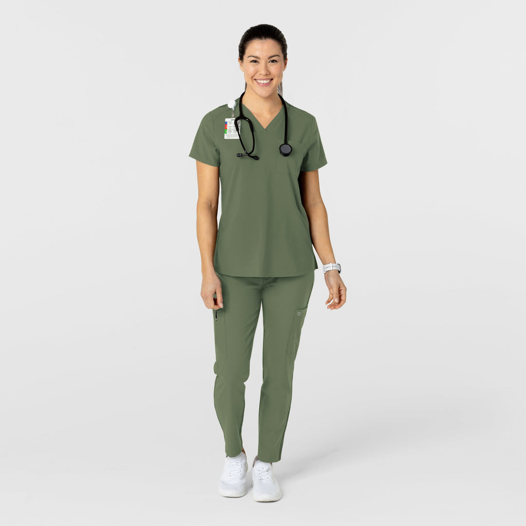W123 5045 Flex-n-Reach Track Scrub Pants Olive