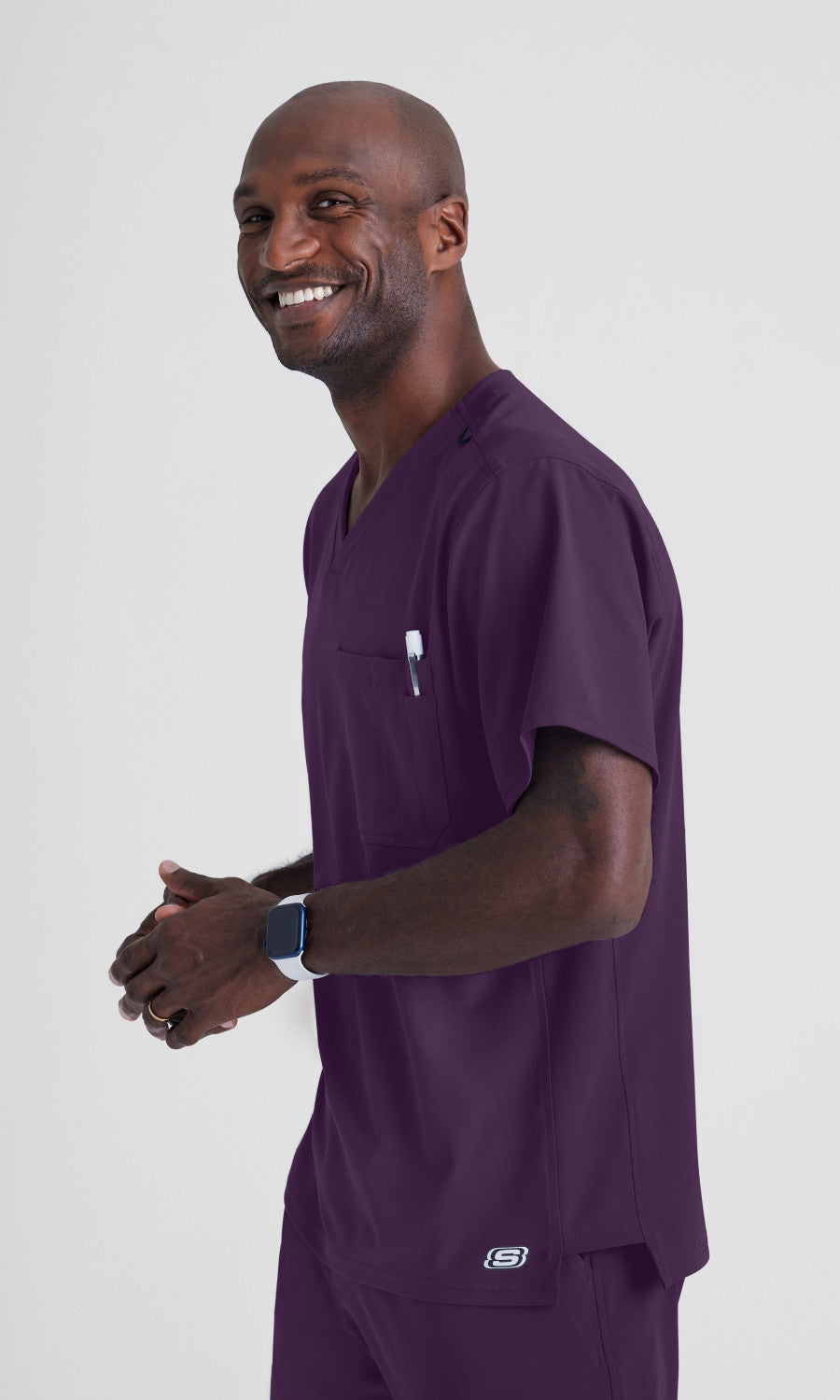 Skechers SK0112 Structure Scrub Top Eggplant