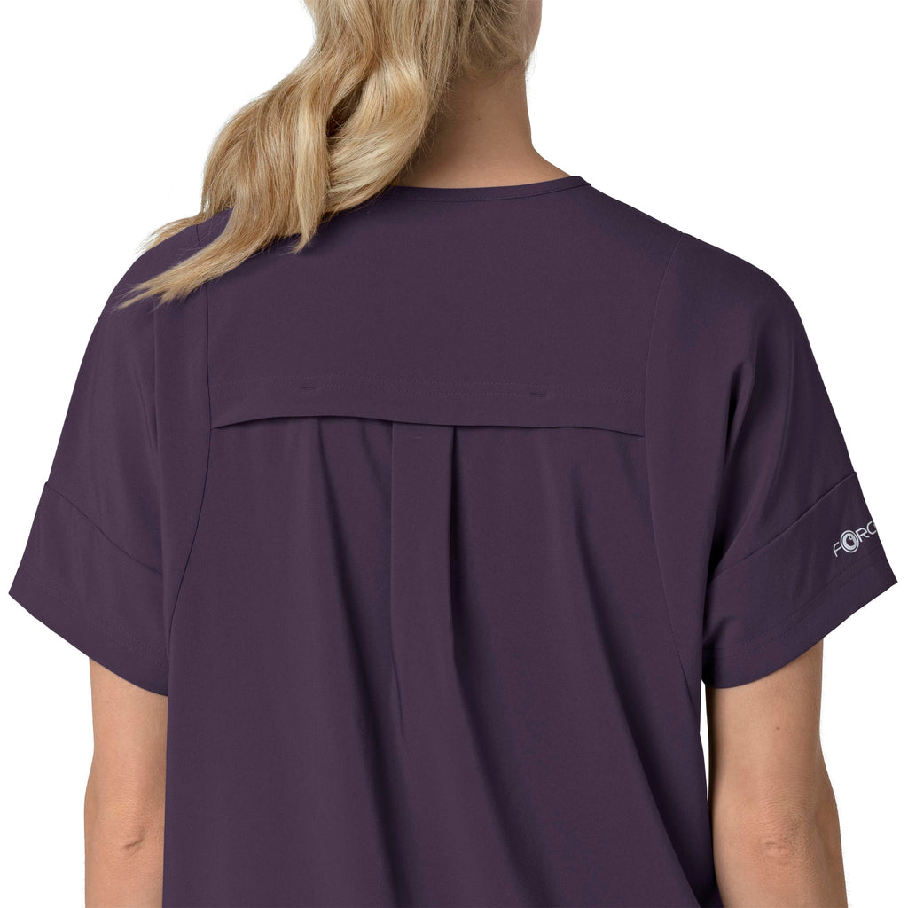 Force Cross-Flex C13110 Oversized V-Neck Scrub Top Black Plum
