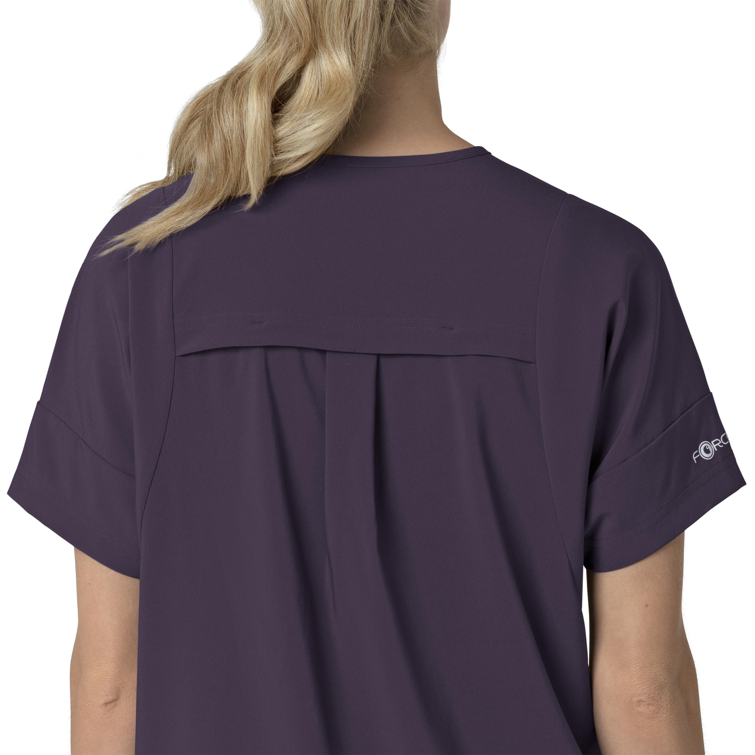 Force Cross-Flex C13110 Oversized V-Neck Scrub Top Black Plum