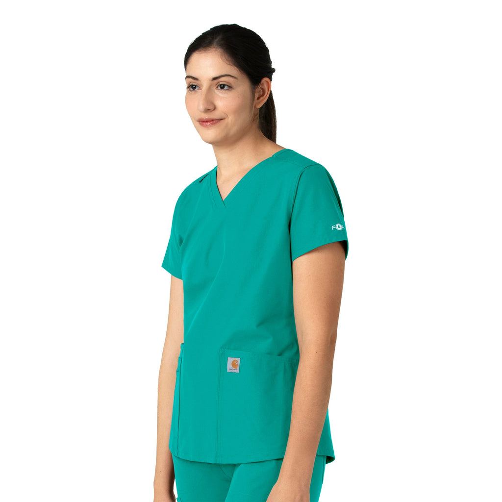Force Essentials C12113 V-Neck Scrub Top Teal Blue