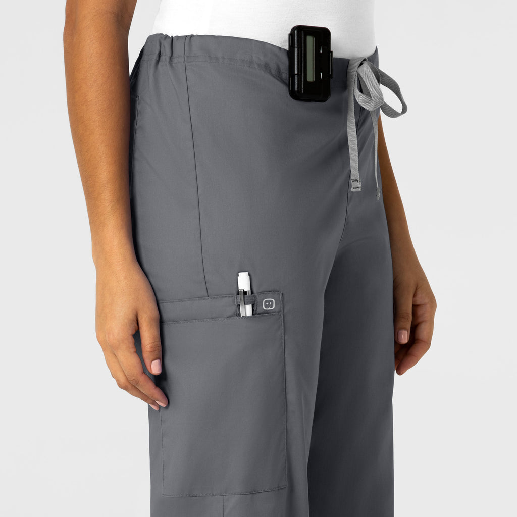 WonderWORK 500 Unisex Drawstring Cargo Scrub Pants Pewter