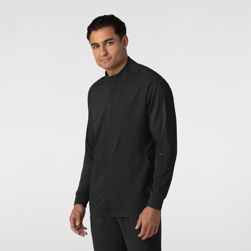 Boundless 8351 Men's Warm Up Scrub Jacket Black